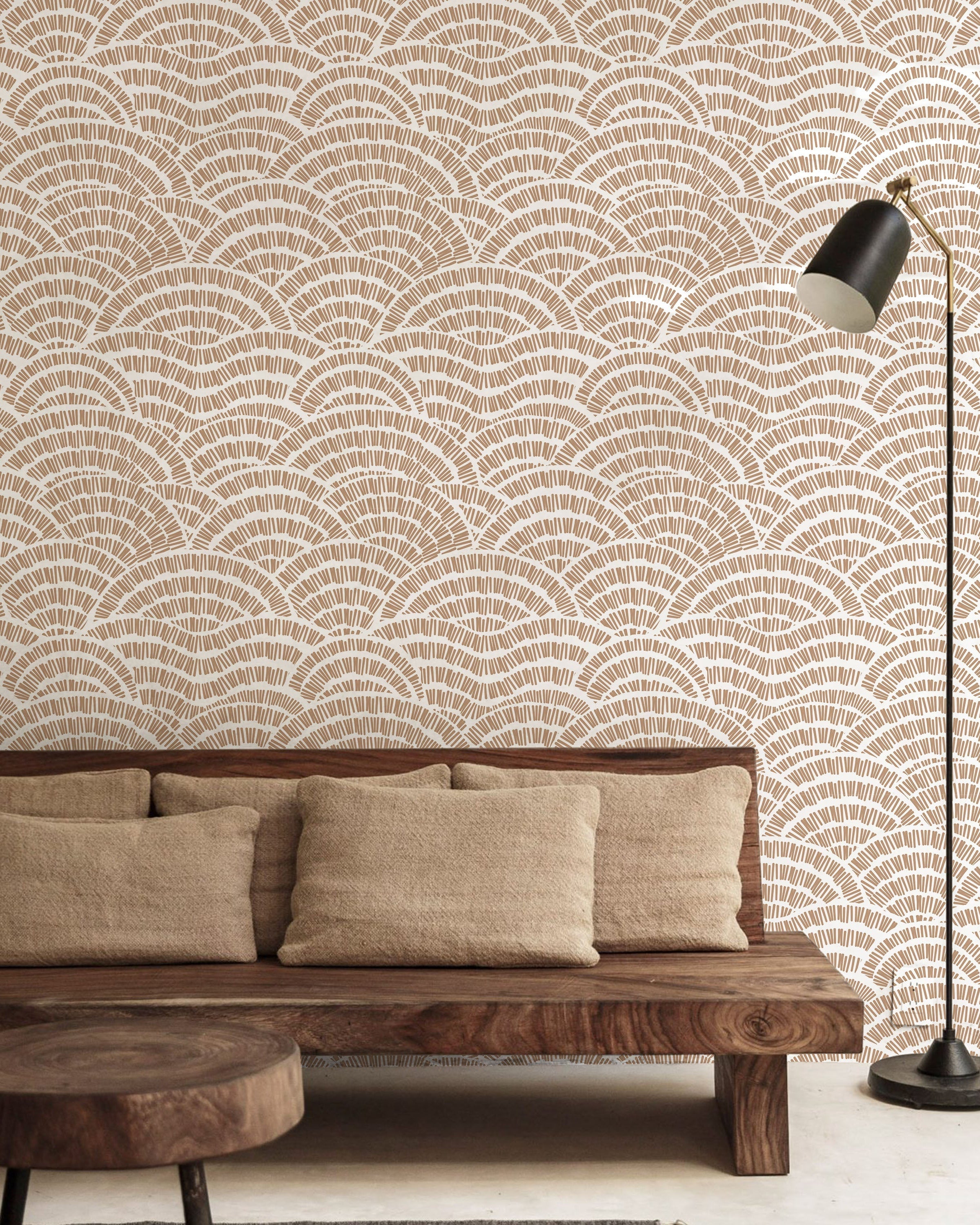 Geometric Embroidery Peel and Stick Wallpaper, Removable Wallpaper, Traditional Wallpaper - Beige | DeccoPrint
