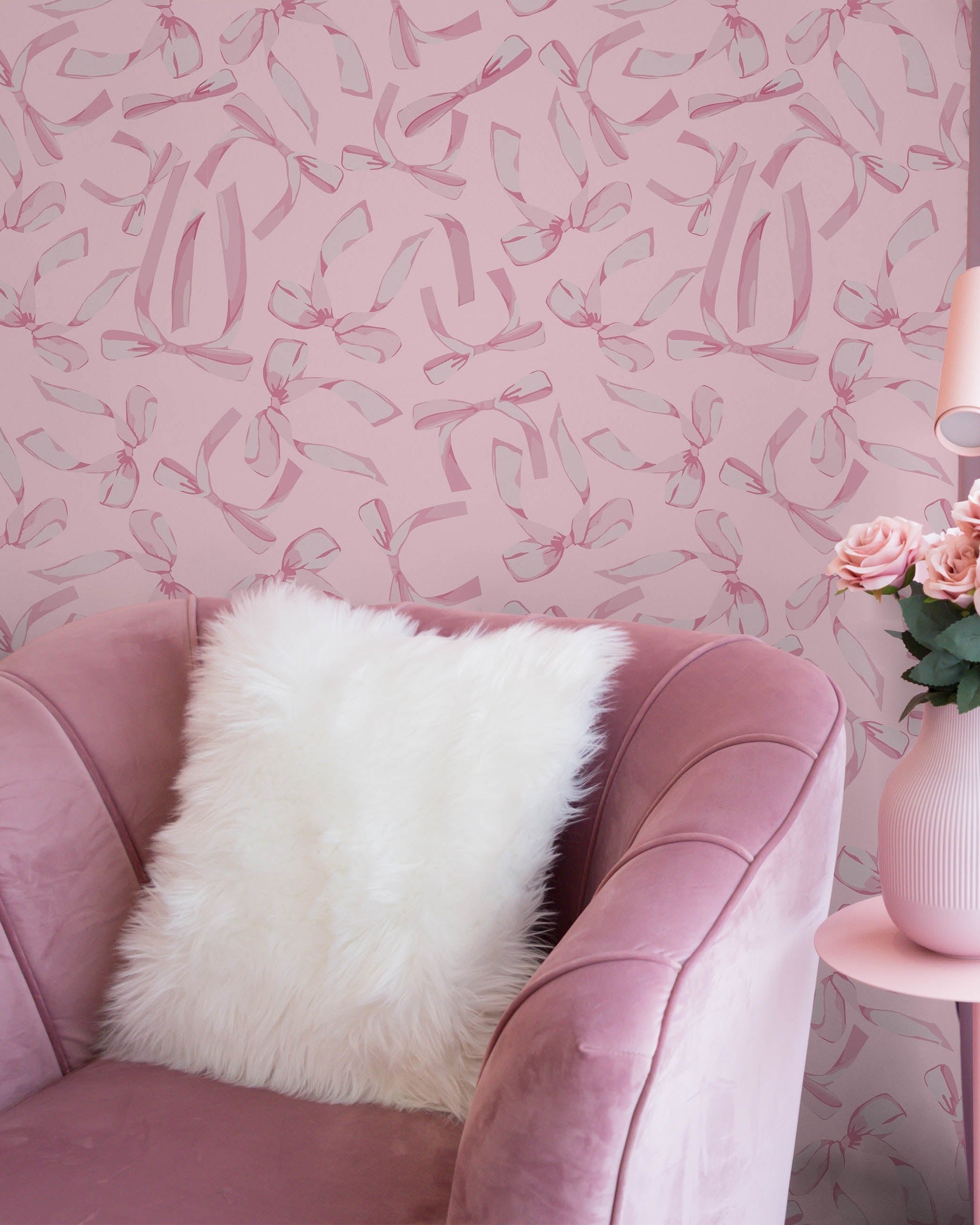 Sprinkle Bows Peel and Stick Wallpaper, Removable Wallpaper, Traditional Wallpaper | DeccoPrint