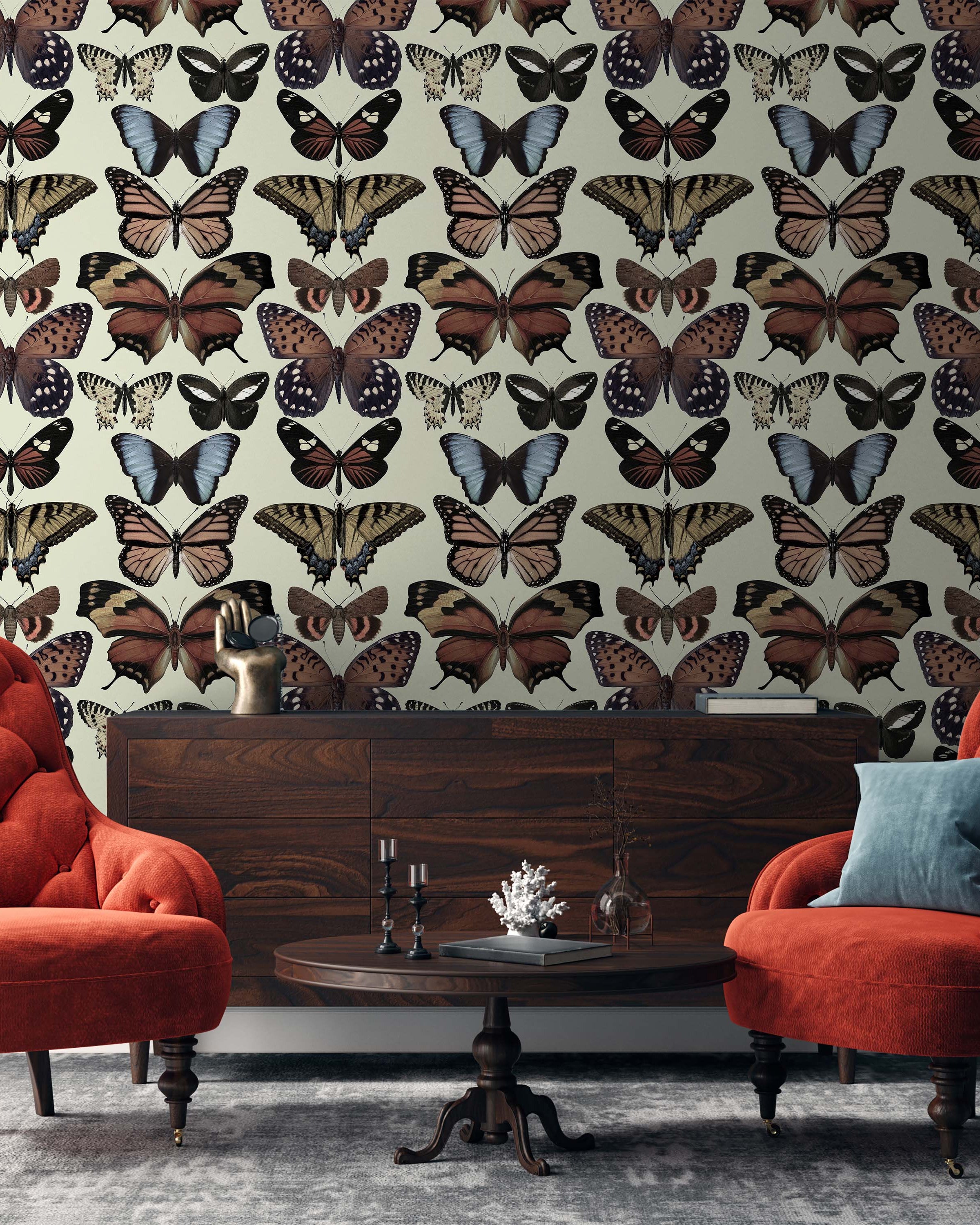 Fly by Butterfly Peel and Stick Wallpaper, Removable Wallpaper, Traditional Wallpaper | DeccoPrint
