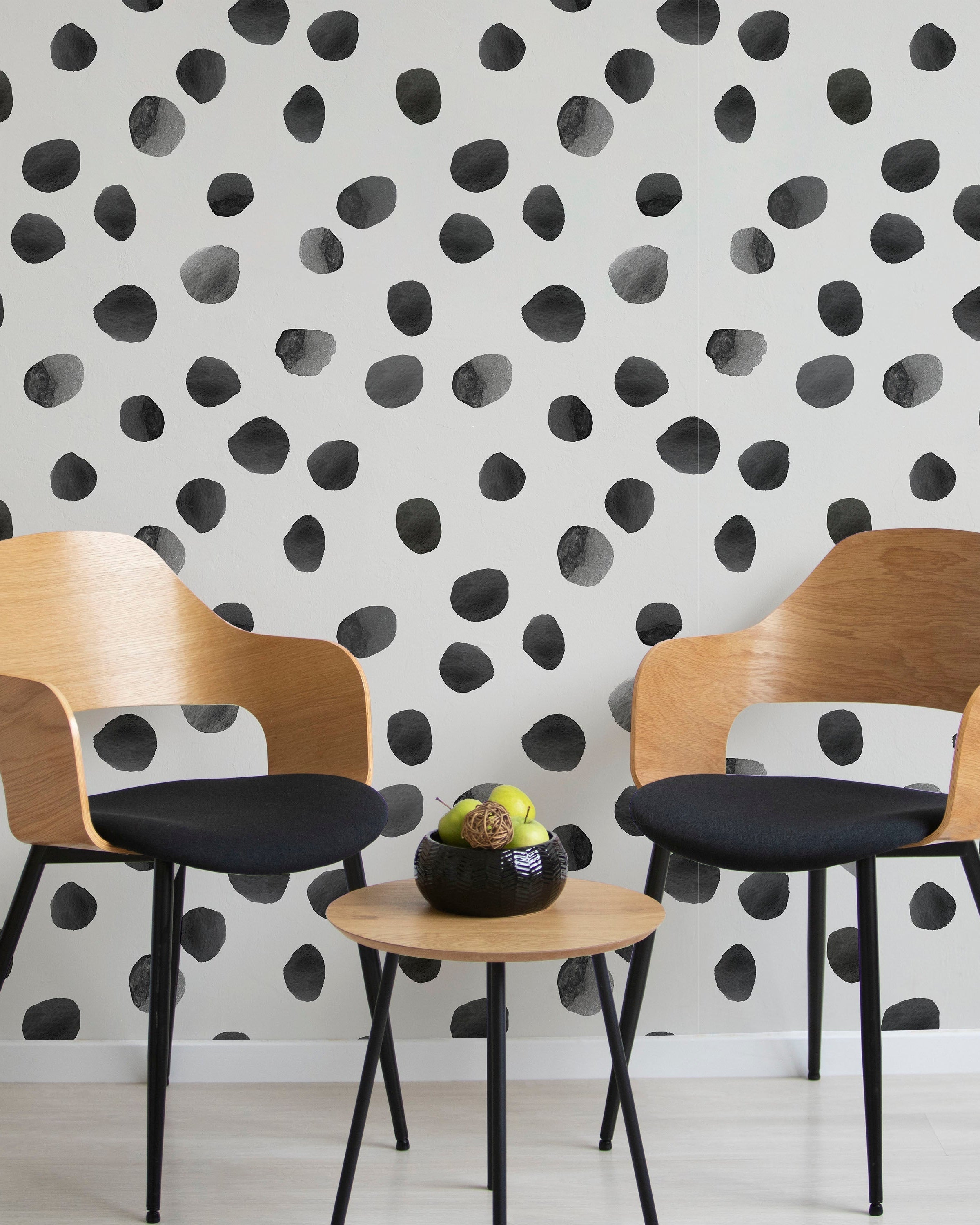 Watercolor Dots Peel and Stick Wallpaper, Removable Wallpaper, Traditional Wallpaper | DeccoPrint