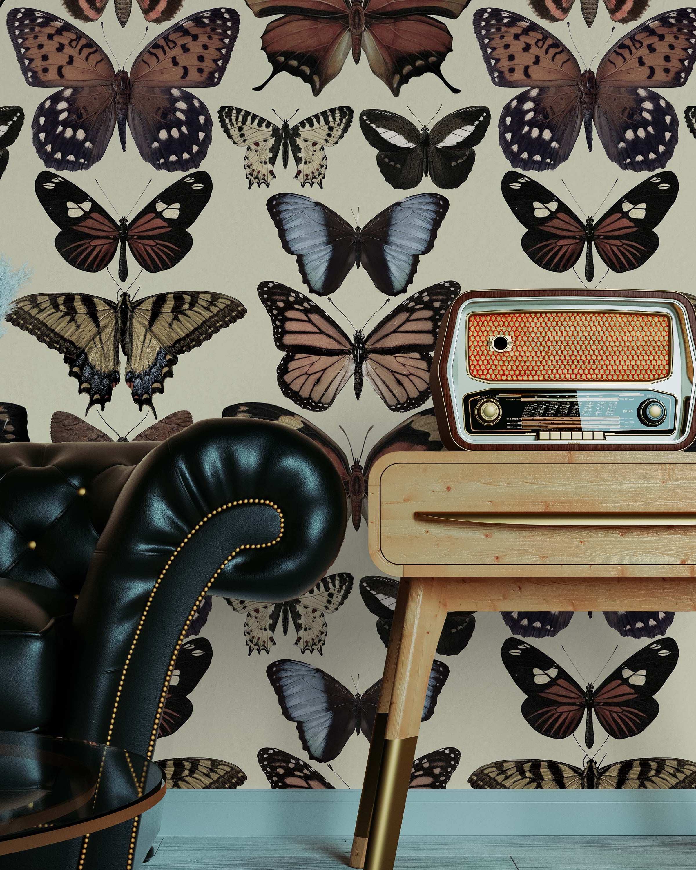 Fly by Butterfly Peel and Stick Wallpaper, Removable Wallpaper, Traditional Wallpaper | DeccoPrint