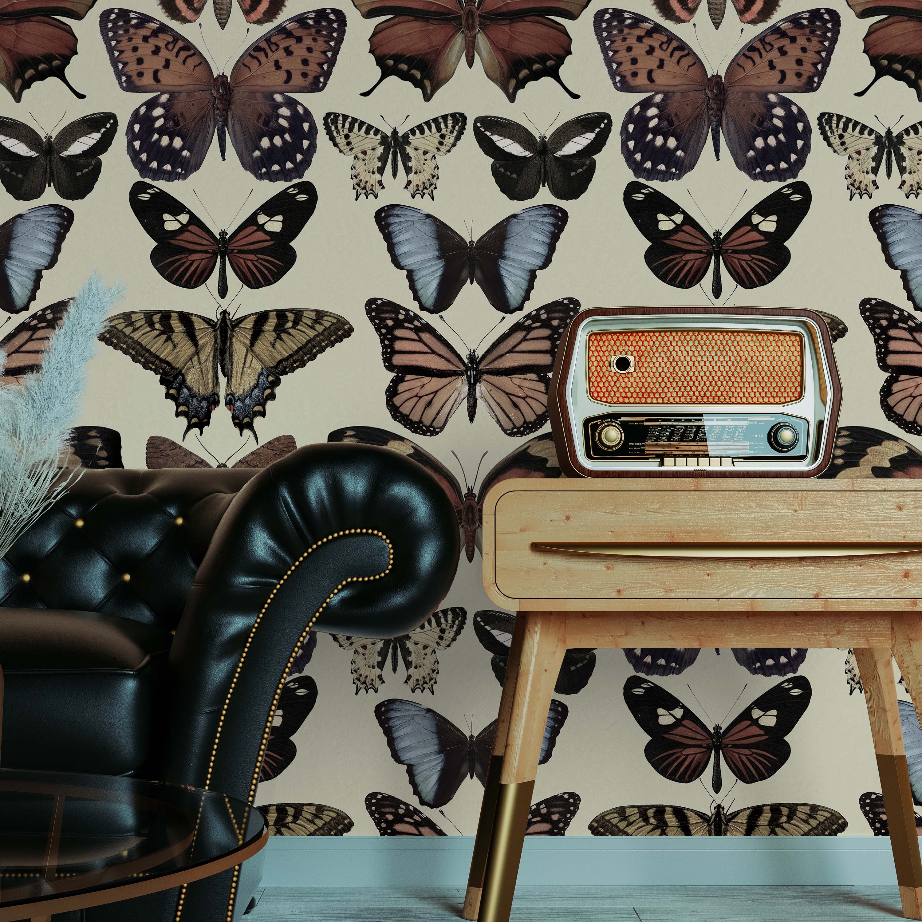 Fly by Butterfly Peel and Stick Wallpaper, Removable Wallpaper, Traditional Wallpaper | DeccoPrint
