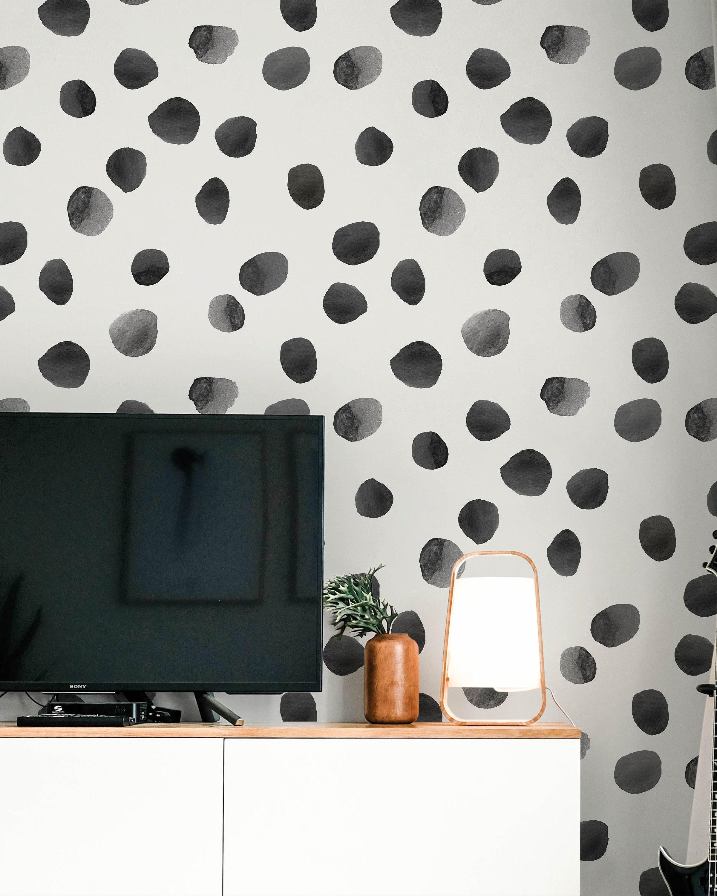 Watercolor Dots Peel and Stick Wallpaper, Removable Wallpaper, Traditional Wallpaper | DeccoPrint