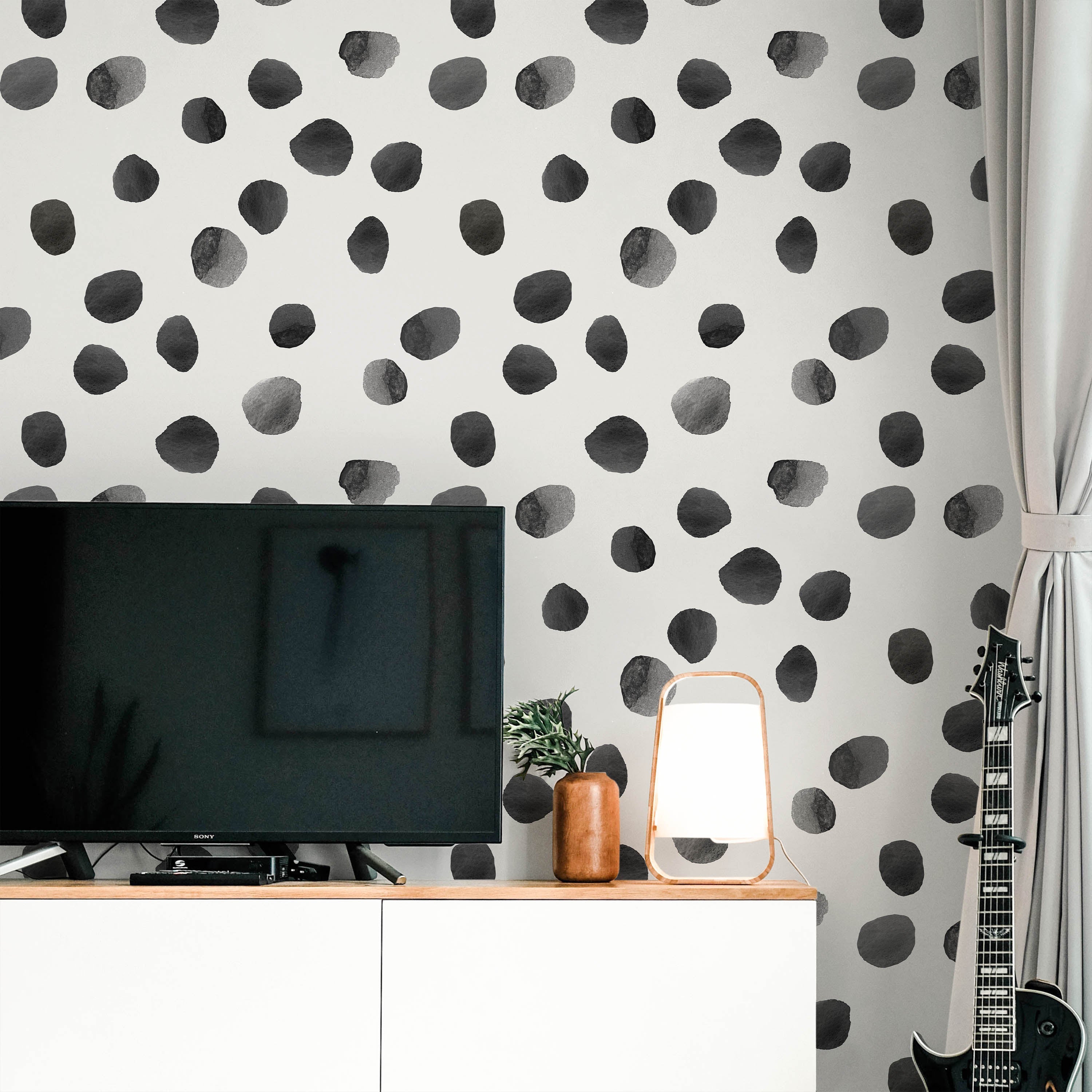 Watercolor Dots Peel and Stick Wallpaper, Removable Wallpaper, Traditional Wallpaper | DeccoPrint