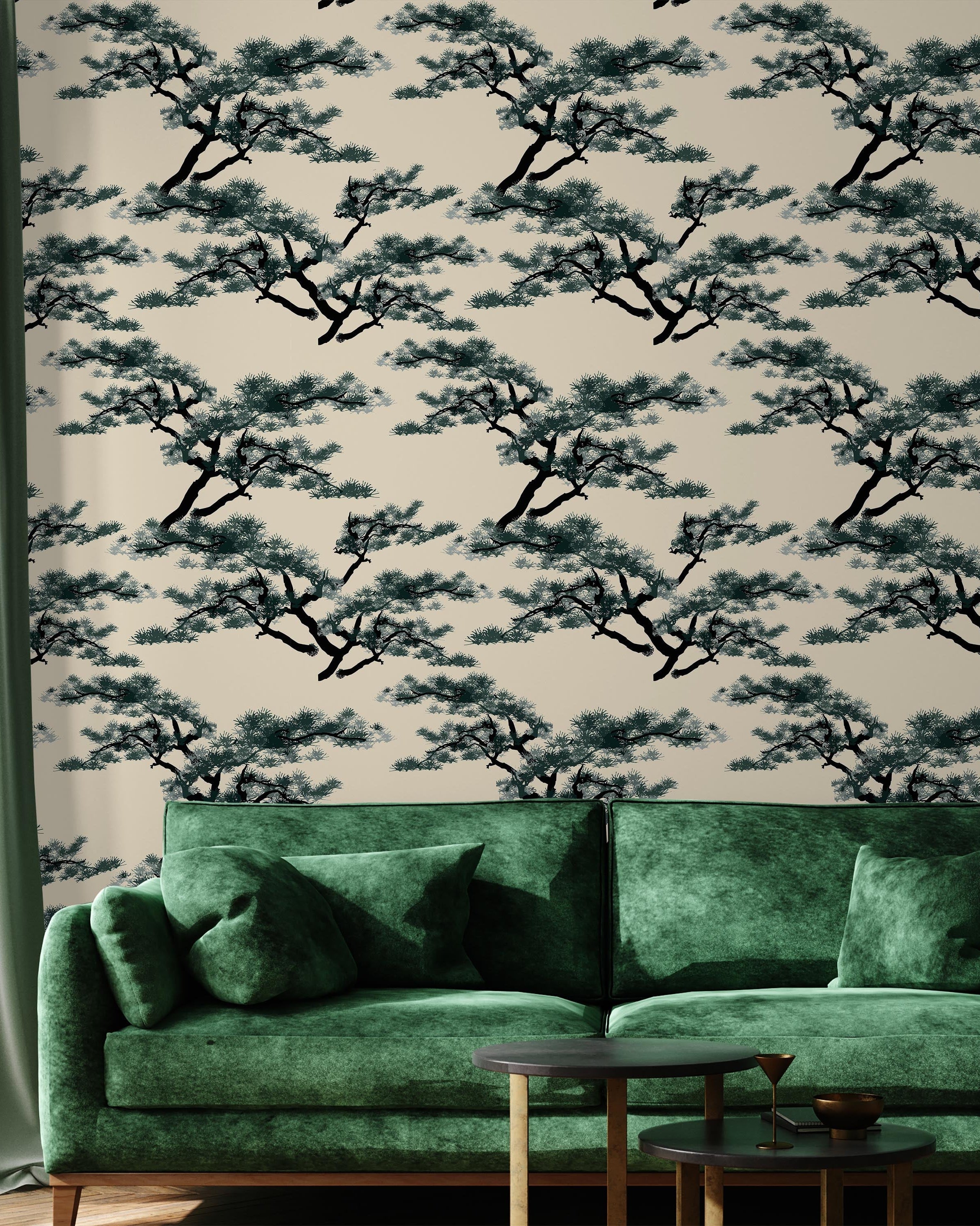 Chinese Trees Peel and Stick Wallpaper, Removable Wallpaper, Traditional Wallpaper | DeccoPrint