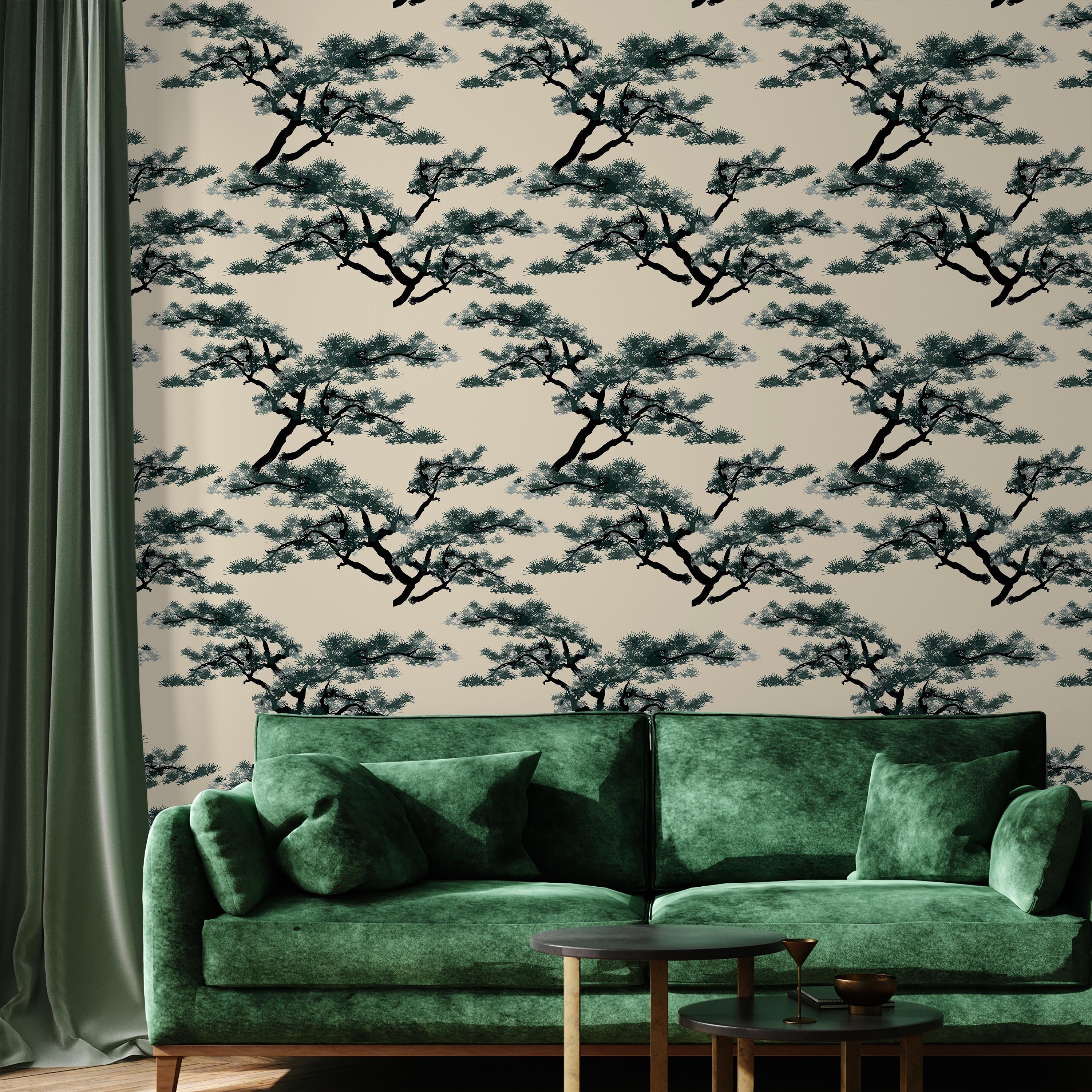Chinese Trees Peel and Stick Wallpaper, Removable Wallpaper, Traditional Wallpaper | DeccoPrint