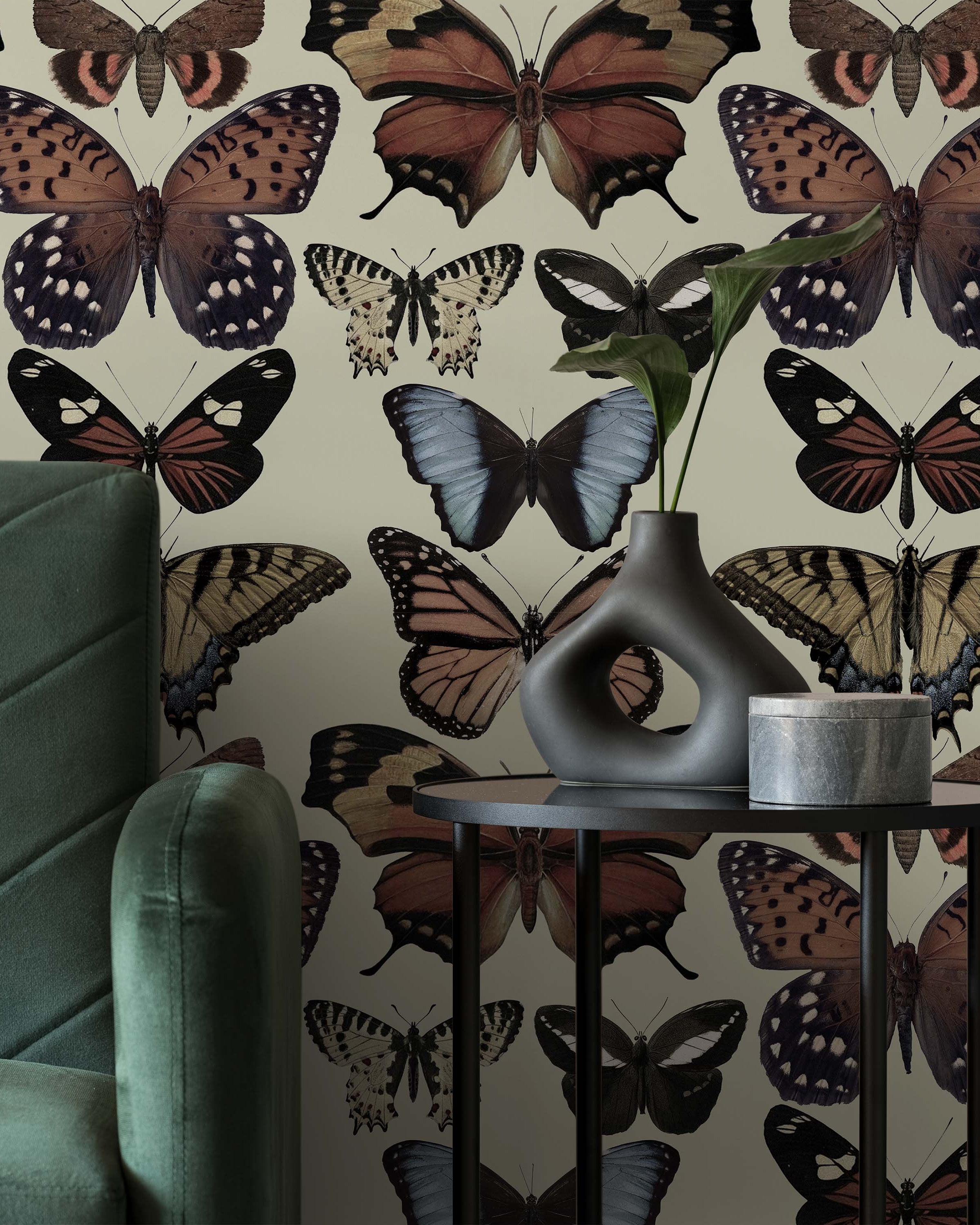 Fly by Butterfly Peel and Stick Wallpaper, Removable Wallpaper, Traditional Wallpaper | DeccoPrint