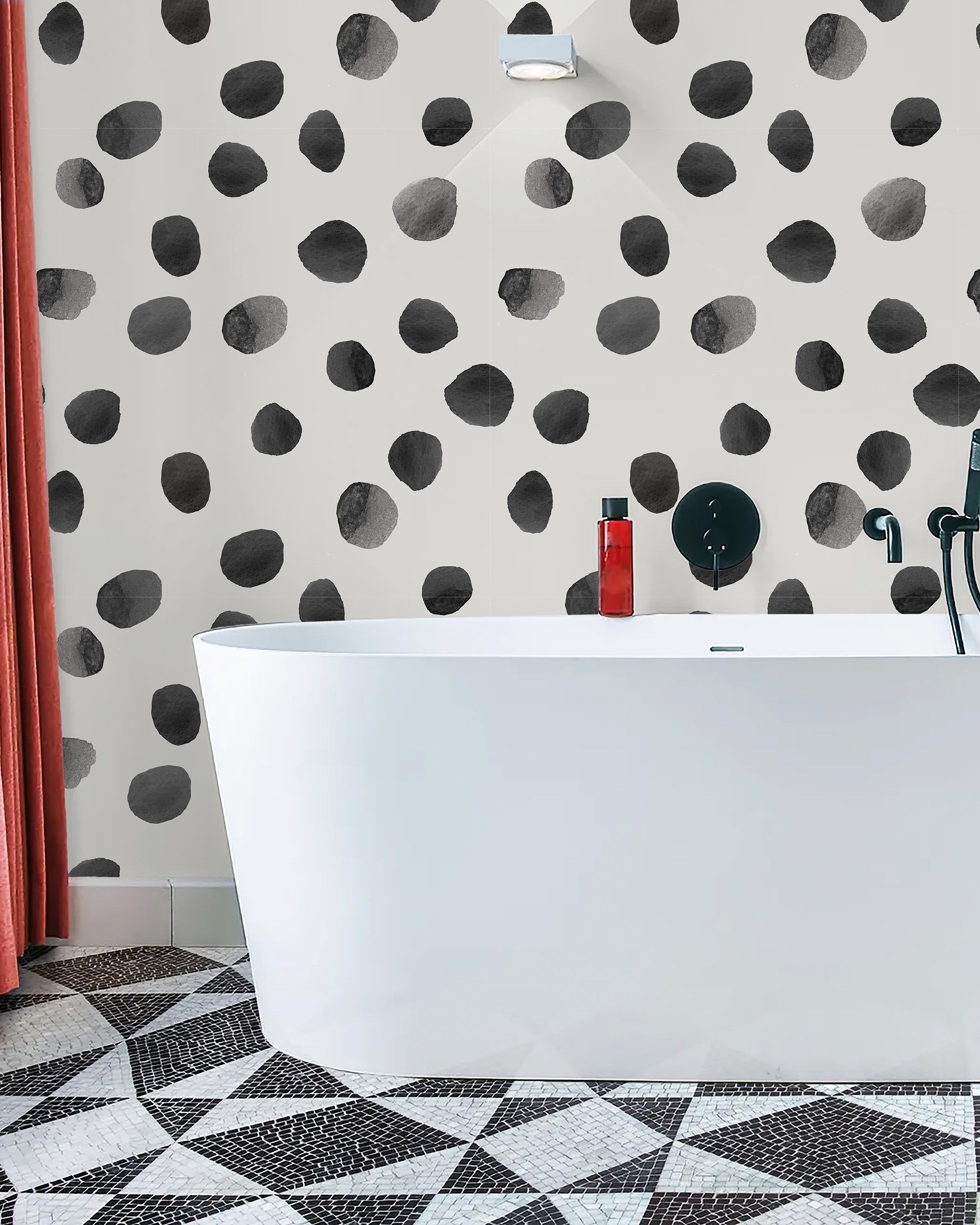 Watercolor Dots Peel and Stick Wallpaper, Removable Wallpaper, Traditional Wallpaper | DeccoPrint