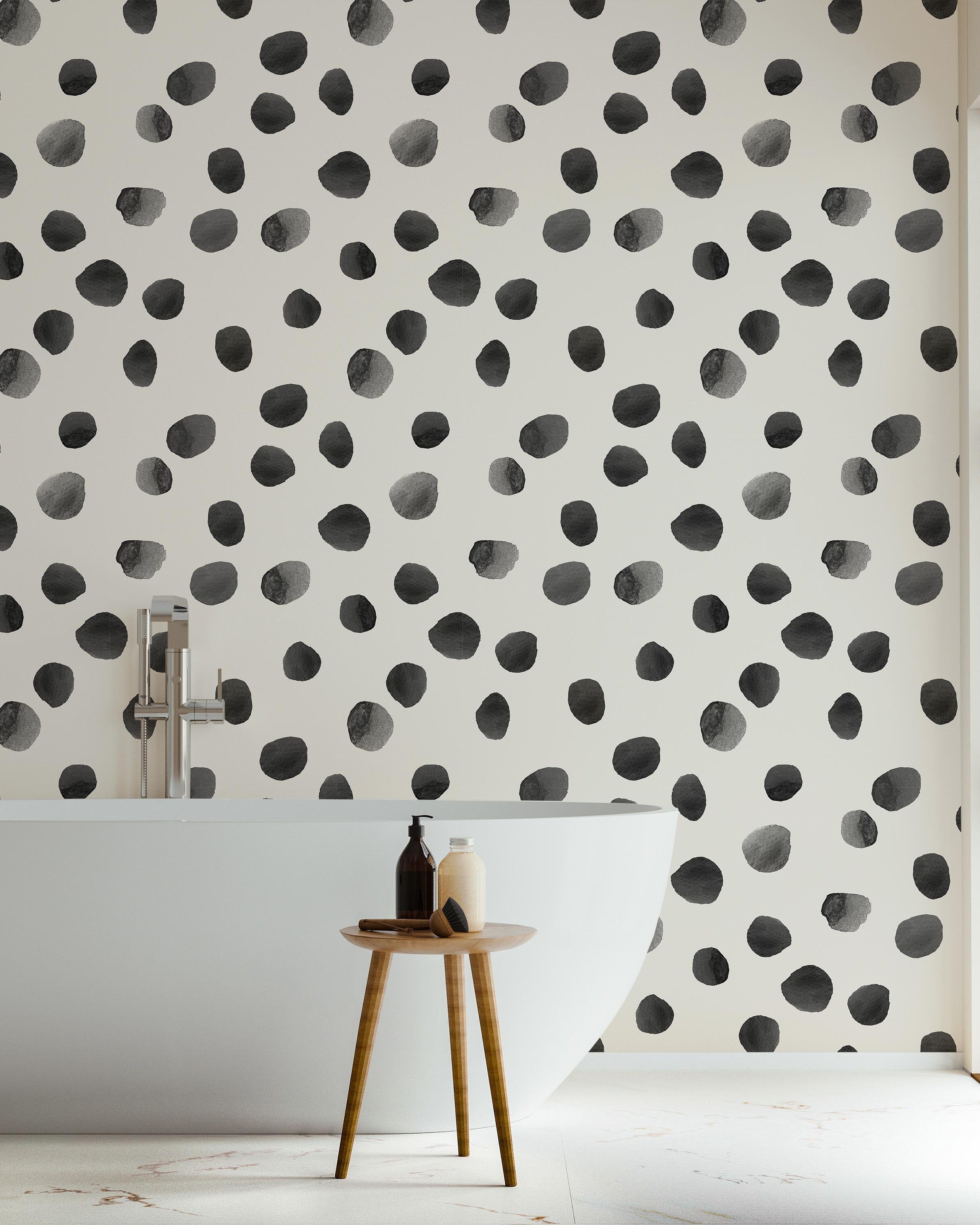 Watercolor Dots Peel and Stick Wallpaper, Removable Wallpaper, Traditional Wallpaper | DeccoPrint