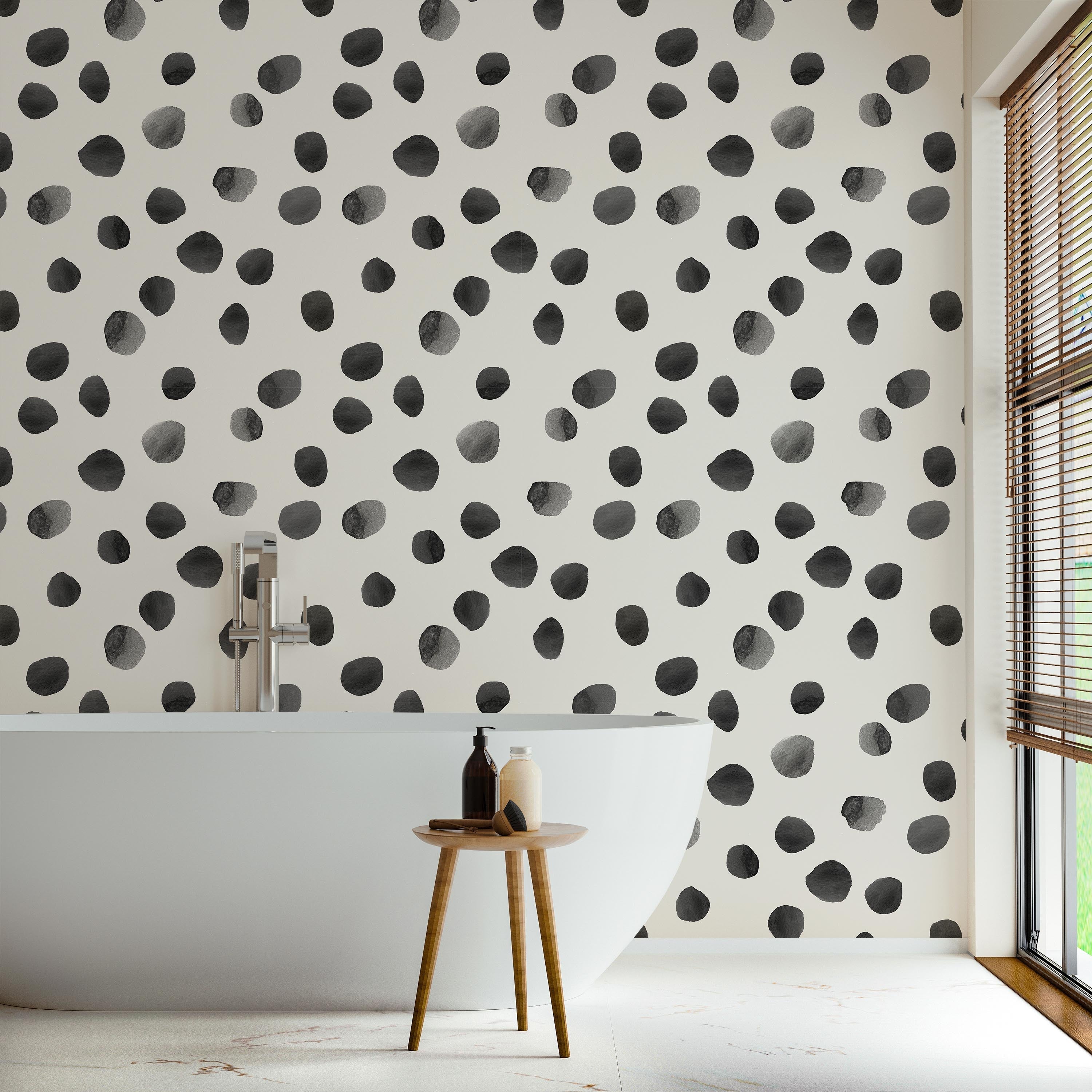 Watercolor Dots Peel and Stick Wallpaper, Removable Wallpaper, Traditional Wallpaper | DeccoPrint