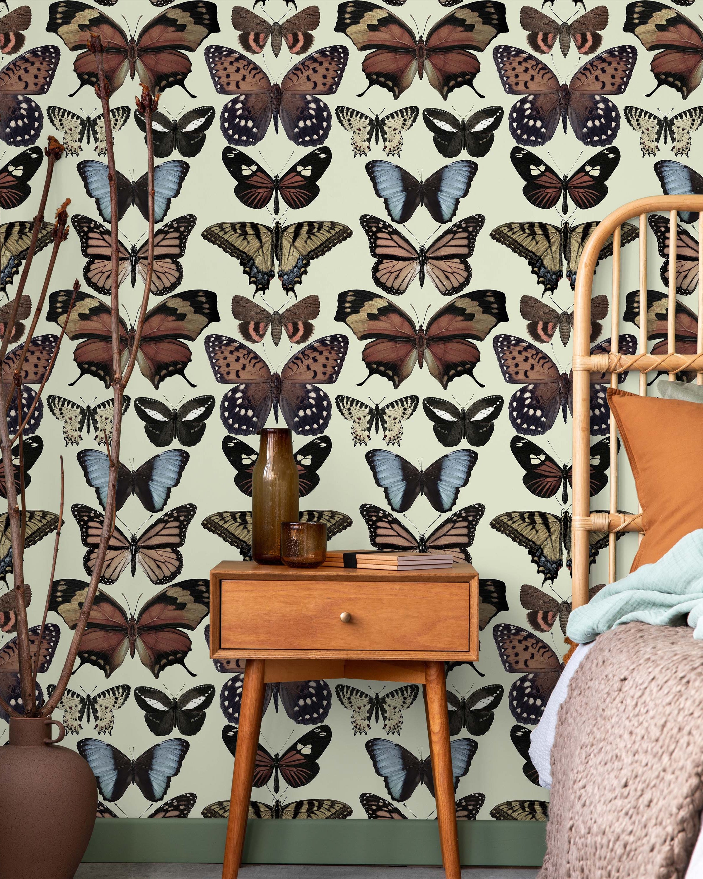 Fly by Butterfly Peel and Stick Wallpaper, Removable Wallpaper, Traditional Wallpaper | DeccoPrint