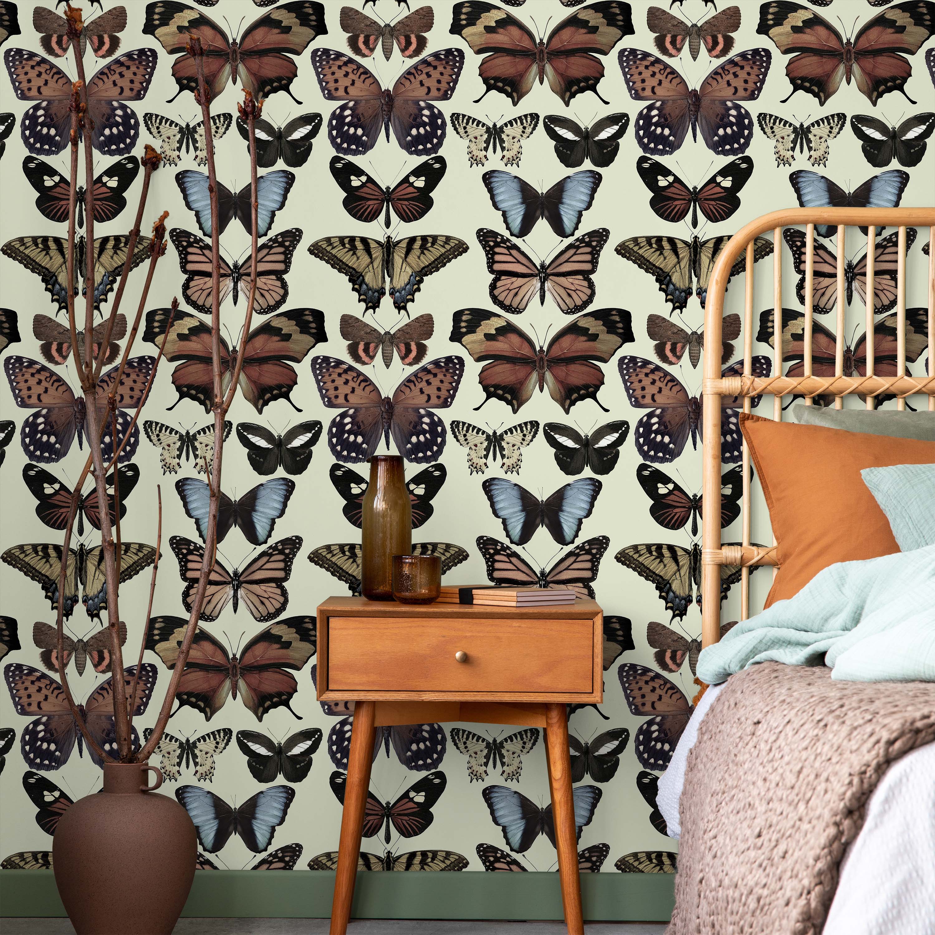 Fly by Butterfly Peel and Stick Wallpaper, Removable Wallpaper, Traditional Wallpaper | DeccoPrint