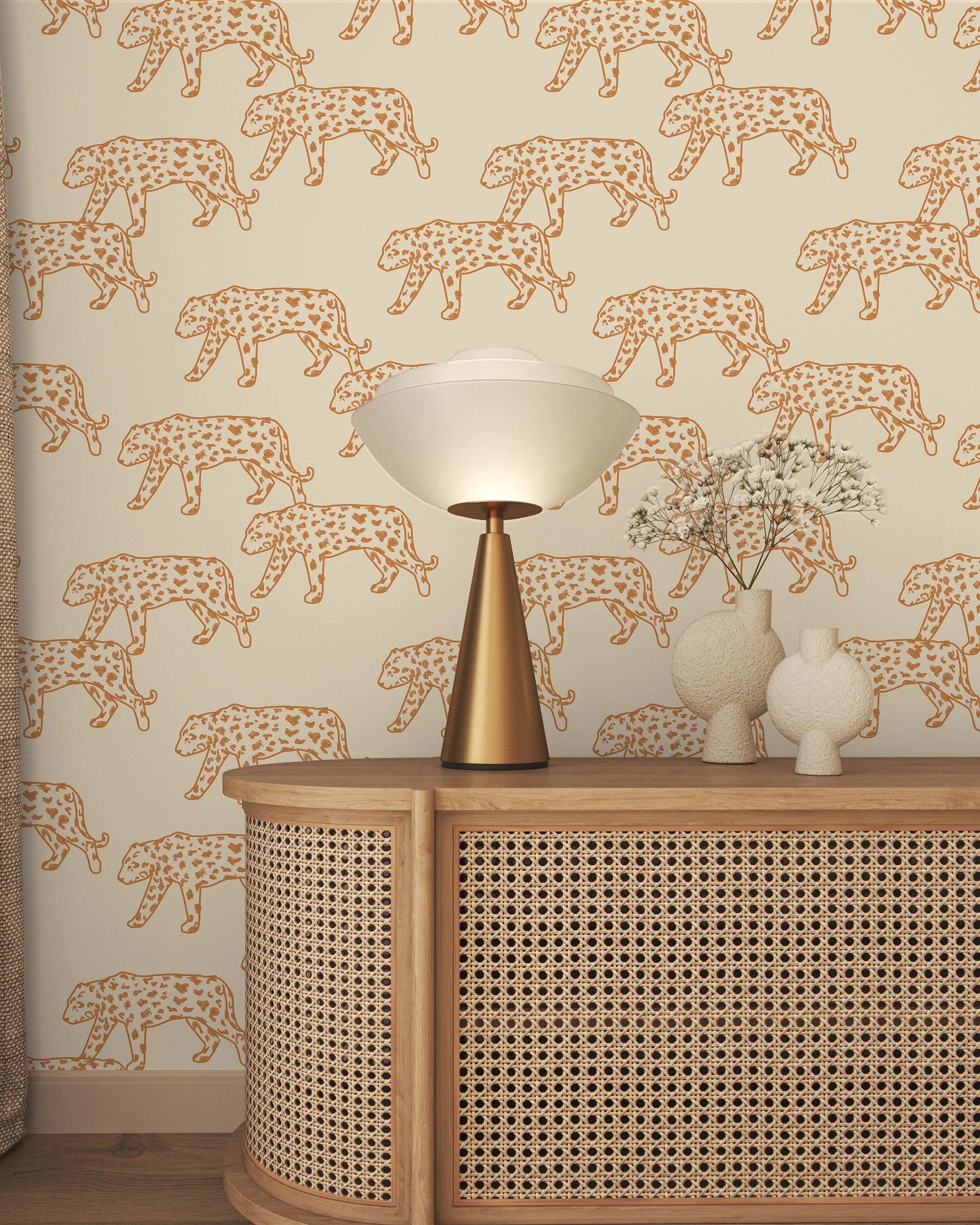 Royal Leopard Peel and Stick Wallpaper, Removable Wallpaper, Traditional Wallpaper | DeccoPrint