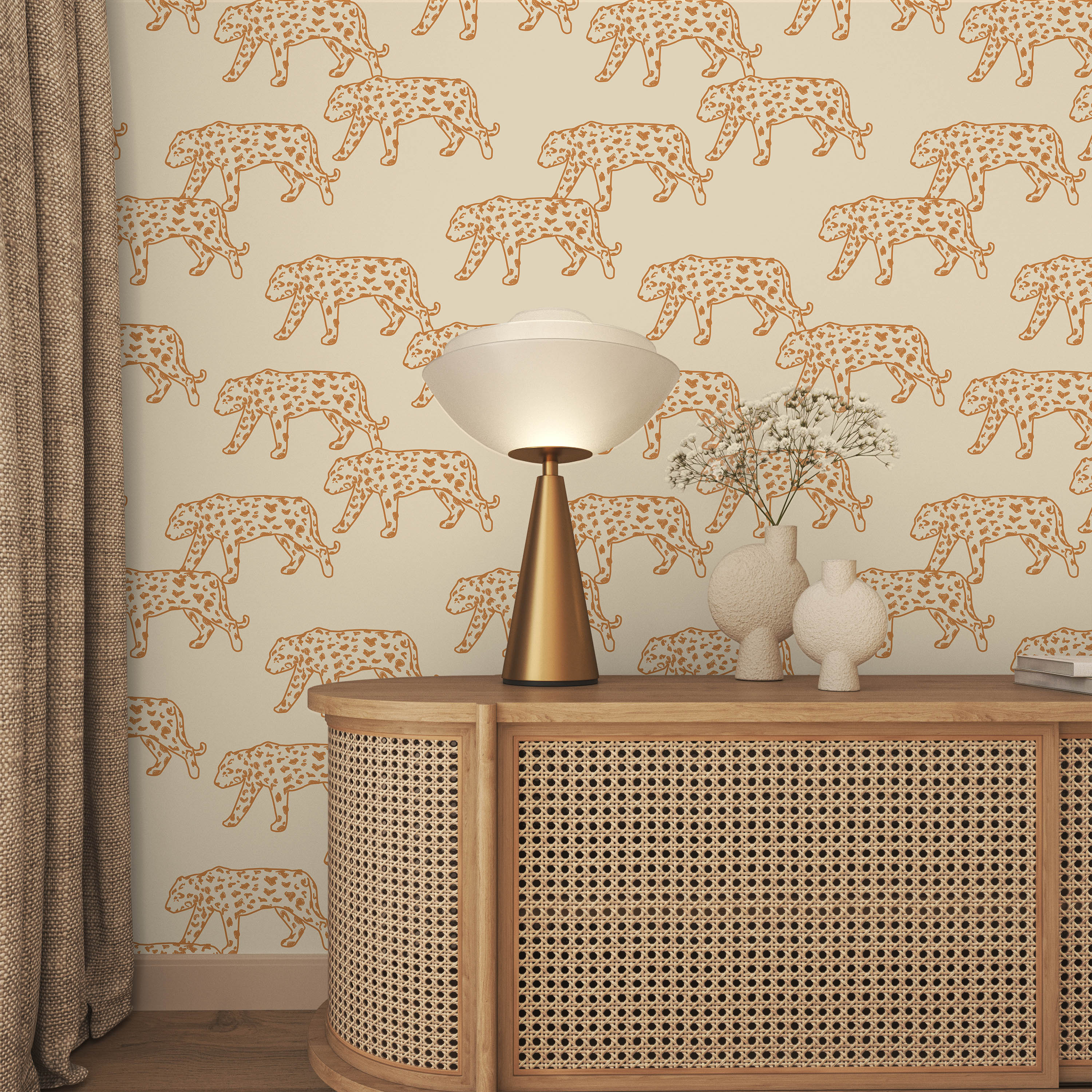 Royal Leopard Peel and Stick Wallpaper, Removable Wallpaper, Traditional Wallpaper | DeccoPrint