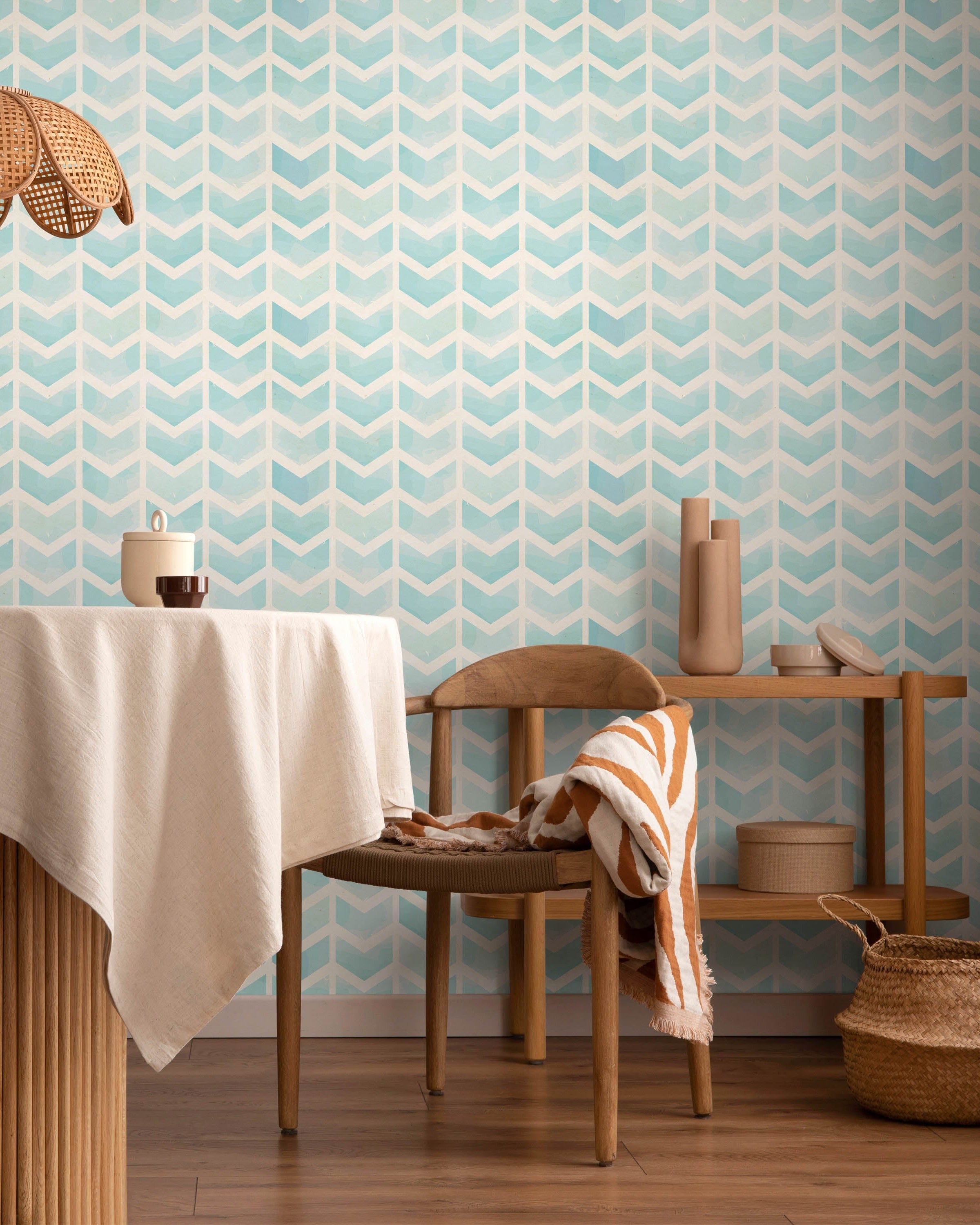 Pastel Chevron Peel and Stick Wallpaper, Removable Wallpaper, Traditional Wallpaper | DeccoPrint