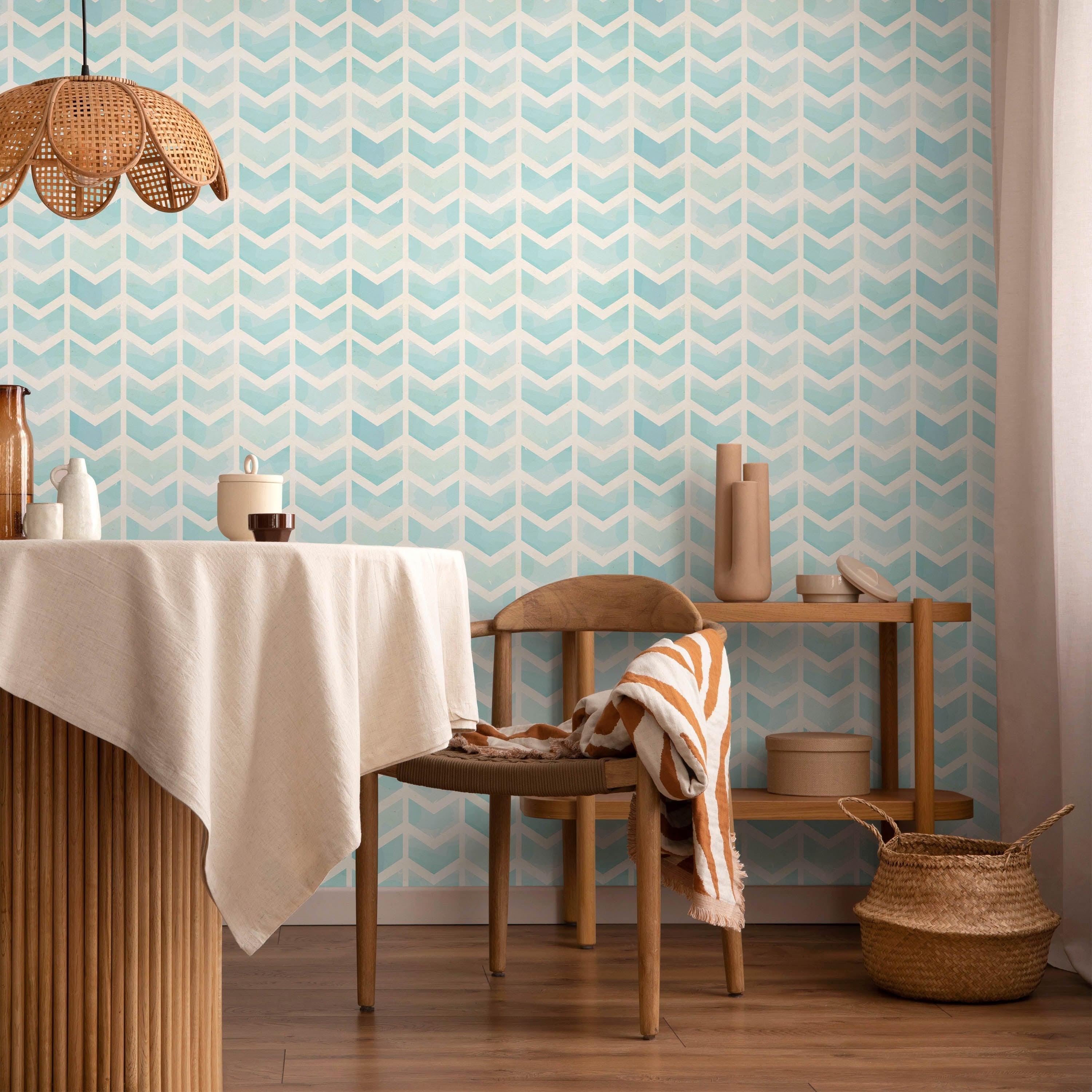 Pastel Chevron Peel and Stick Wallpaper, Removable Wallpaper, Traditional Wallpaper | DeccoPrint