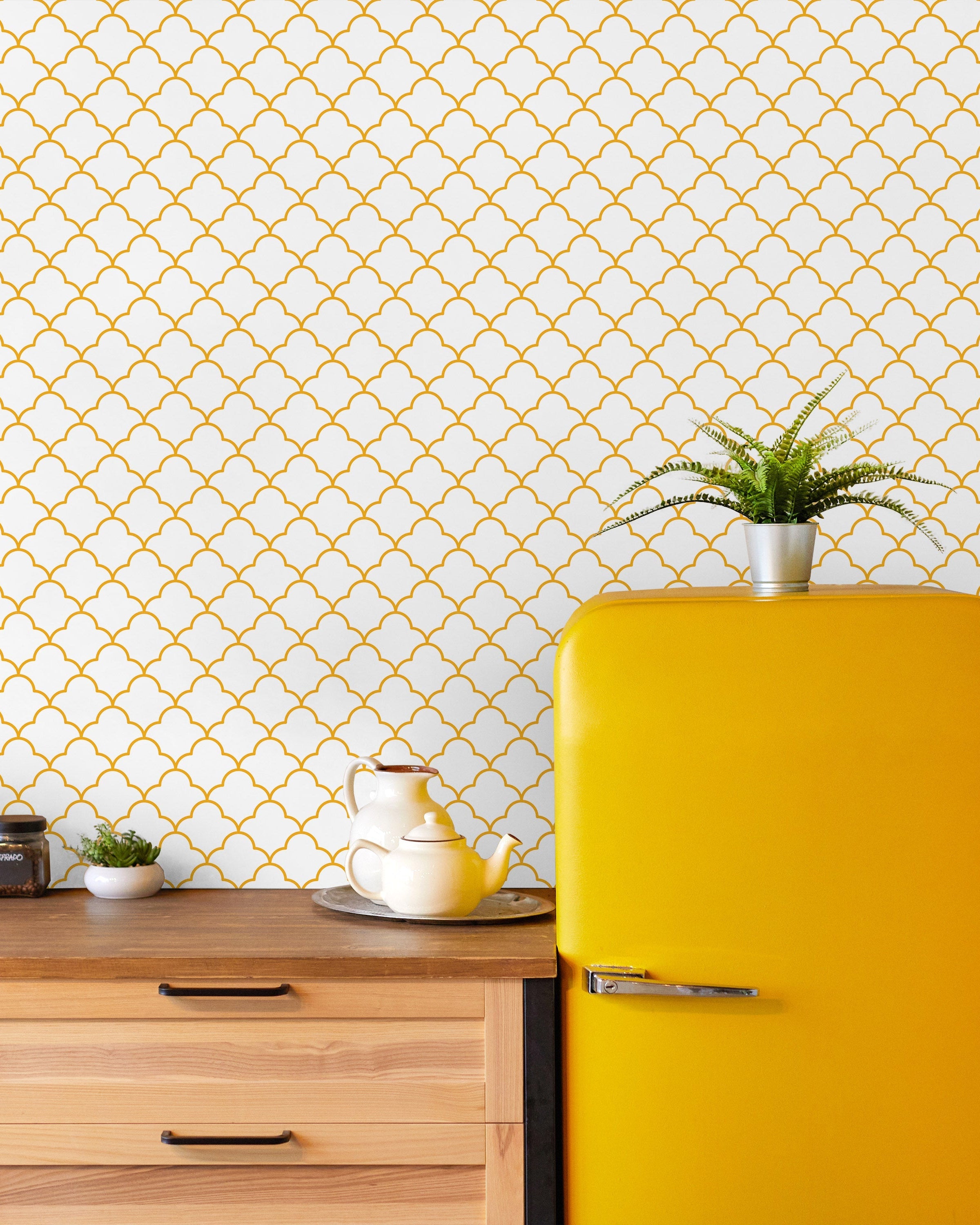 Chardonnay Deco Peel and Stick Wallpaper, Removable Wallpaper, Traditional Wallpaper | DeccoPrint