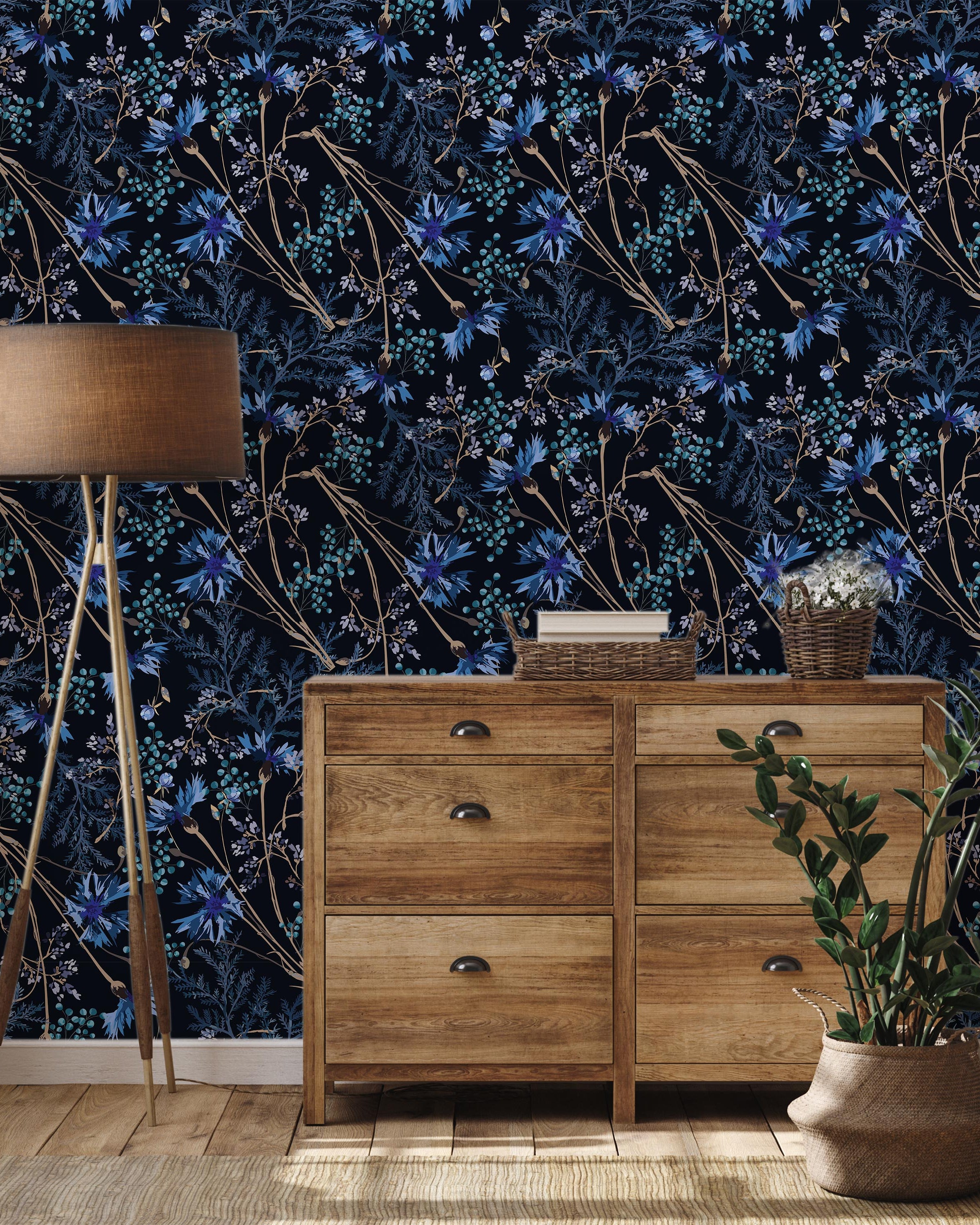 Dark Garden Peel and Stick Wallpaper, Removable Wallpaper, Traditional Wallpaper | DeccoPrint