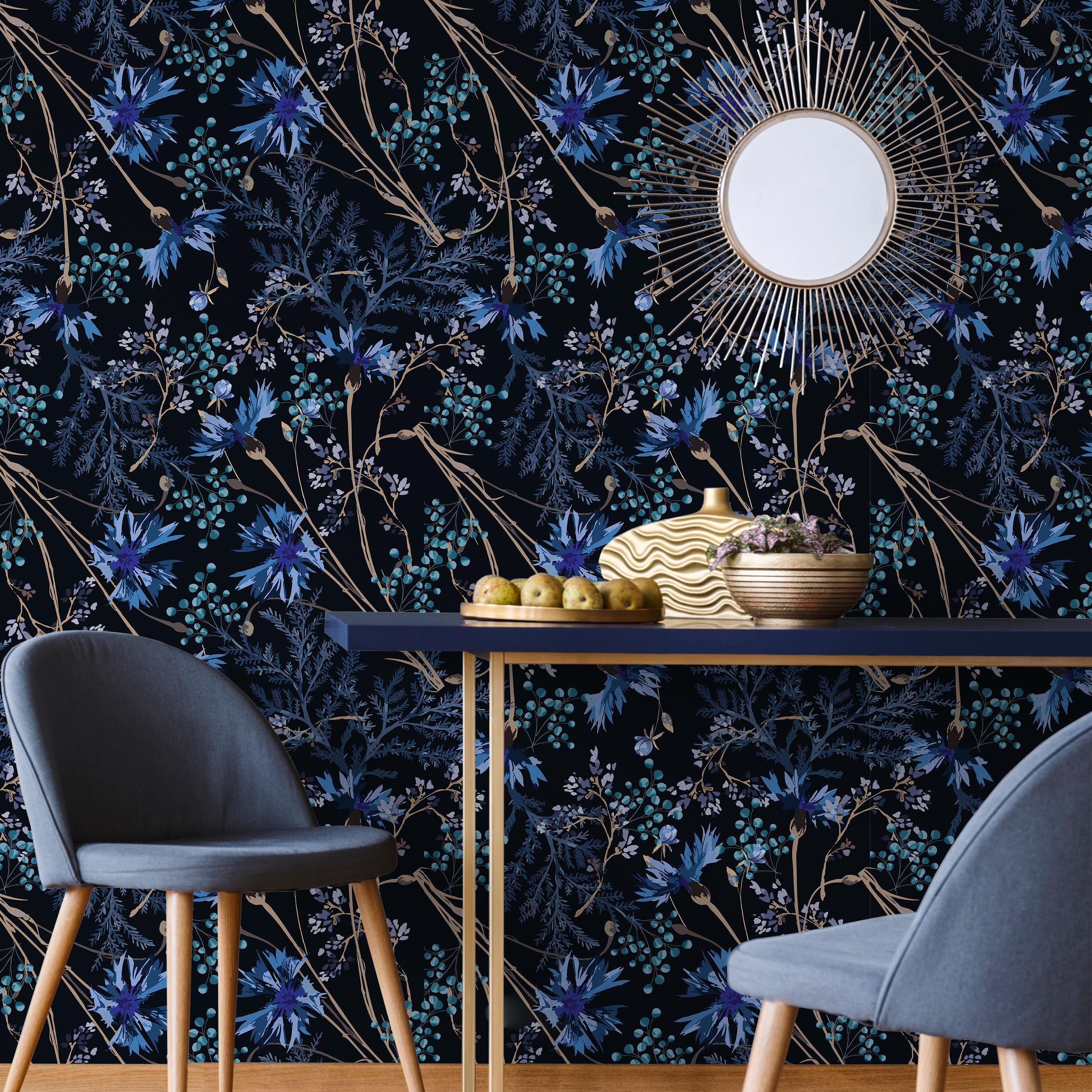 Dark Garden Peel and Stick Wallpaper, Removable Wallpaper, Traditional Wallpaper | DeccoPrint