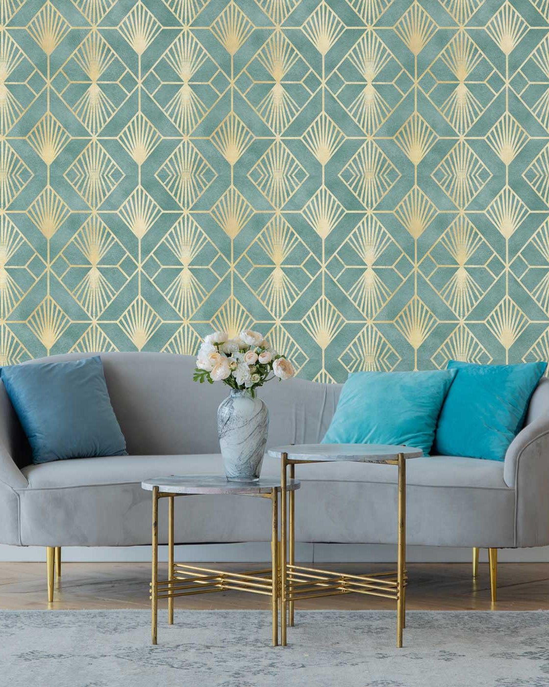 Deco Geometry Peel and Stick Wallpaper, Removable Wallpaper, Traditional Wallpaper | DeccoPrint