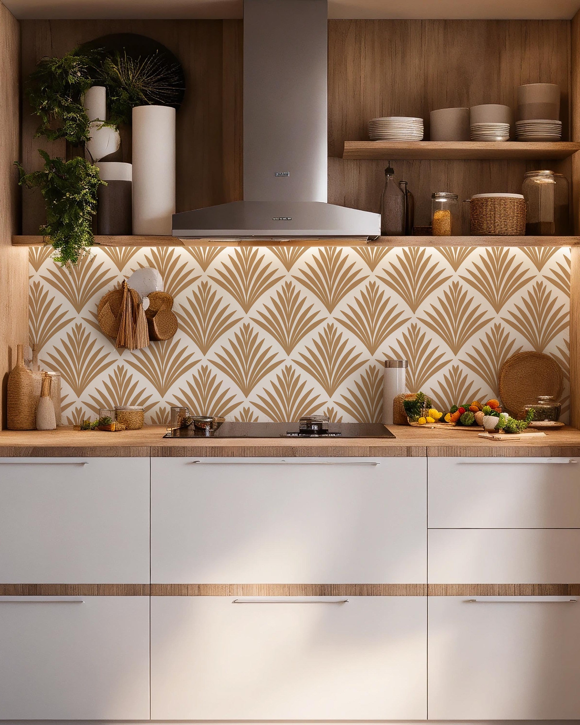 Botanical Deco Peel and Stick Wallpaper, Removable Wallpaper, Traditional Wallpaper | DeccoPrint