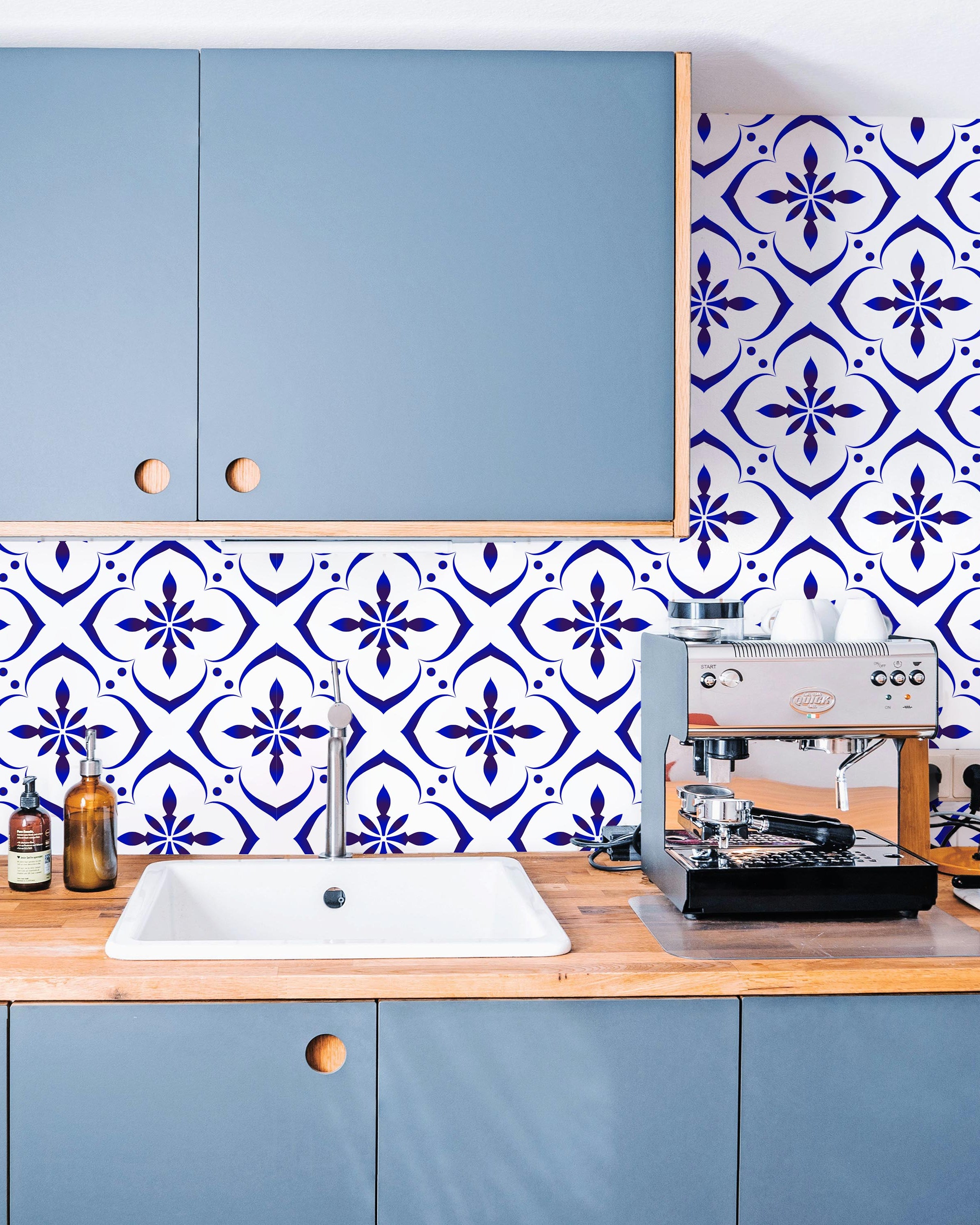 Blue Poppy Peel and Stick Wallpaper, Removable Wallpaper, Traditional Wallpaper | DeccoPrint