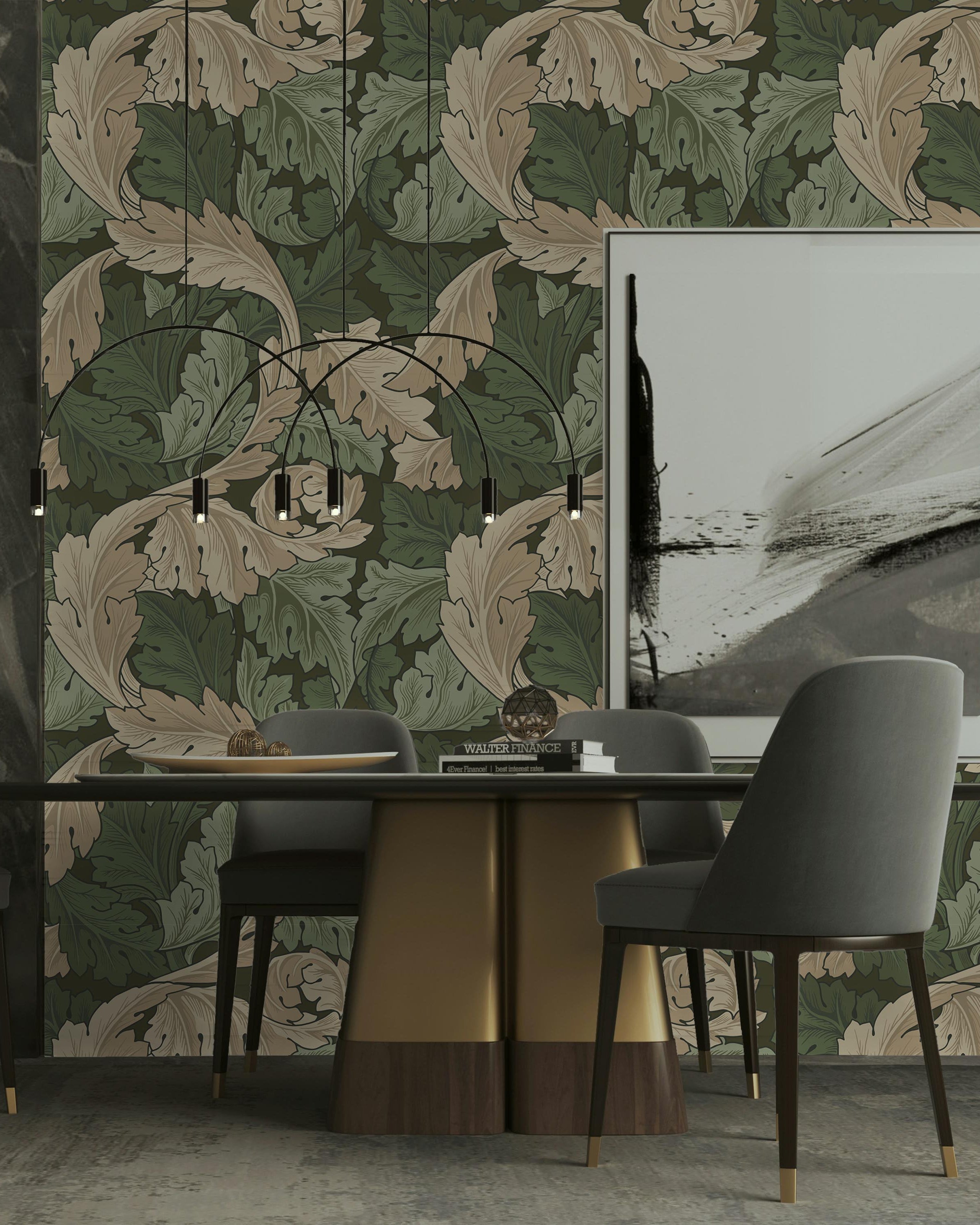 William Morris X Acanthus Peel and Stick Wallpaper, Removable Wallpaper, Traditional Wallpaper - Green | DeccoPrint