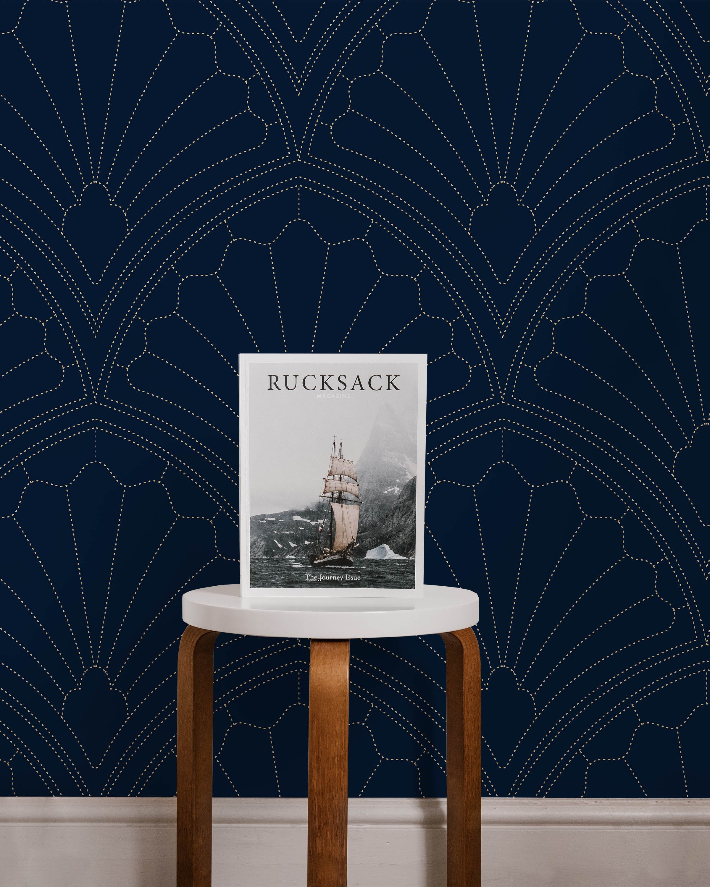 Monochrome Harmony Peel and Stick Wallpaper, Removable Wallpaper, Traditional Wallpaper - Navy | DeccoPrint