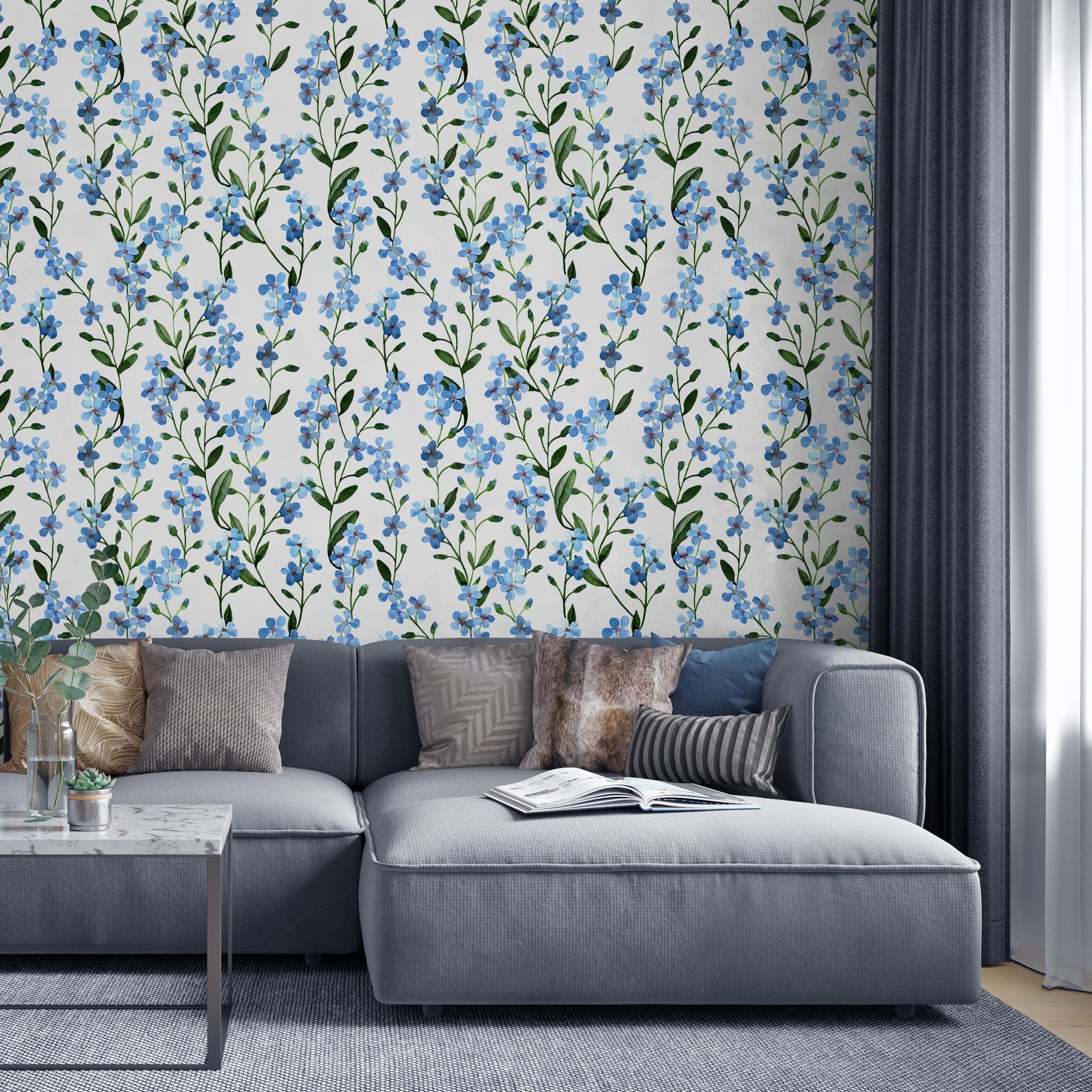 Wildflowers Peel and Stick Wallpaper, Removable Wallpaper, Traditional Wallpaper | DeccoPrint