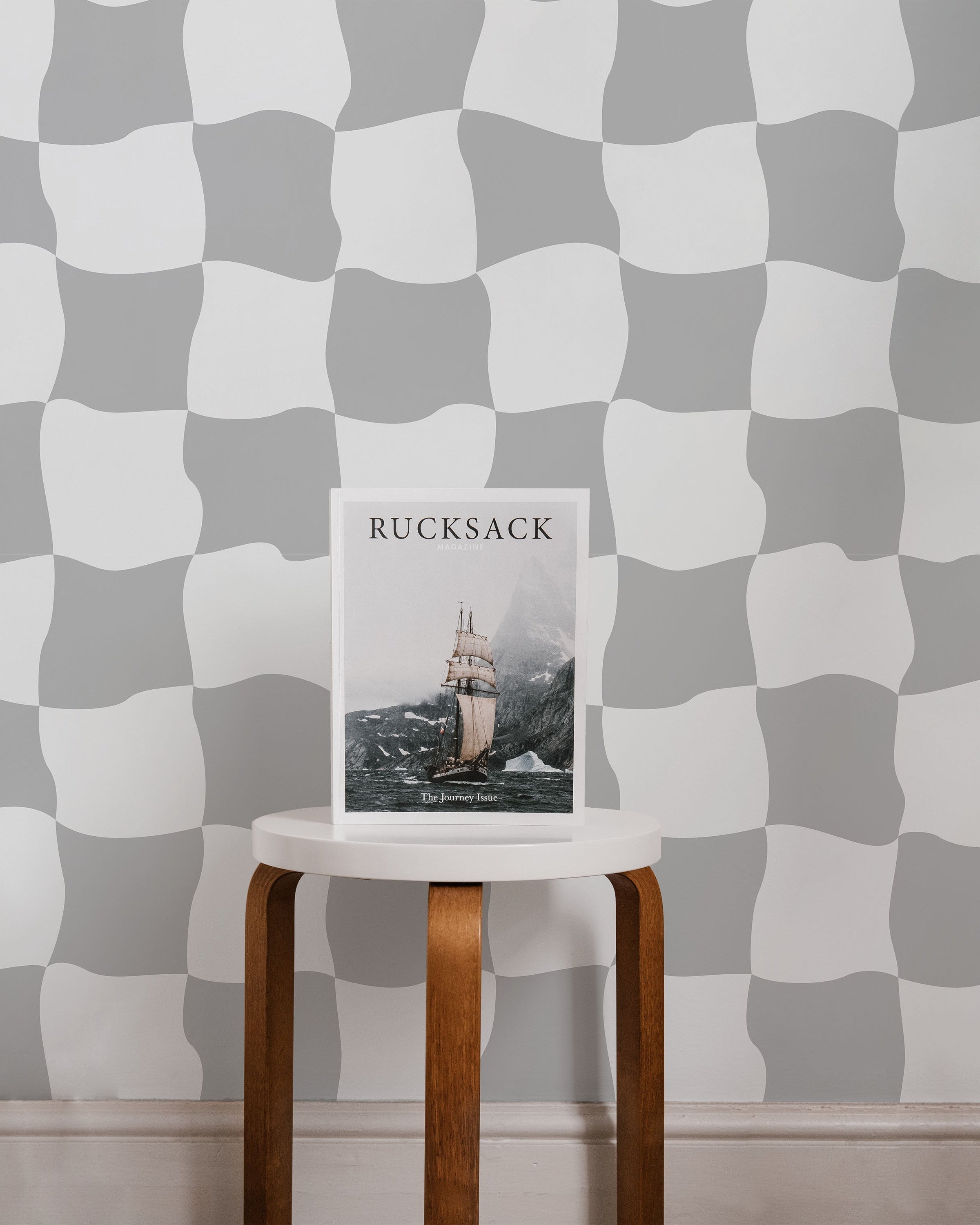 Wavy Squares Peel and Stick Wallpaper, Removable Wallpaper, Traditional Wallpaper - Gray | DeccoPrint