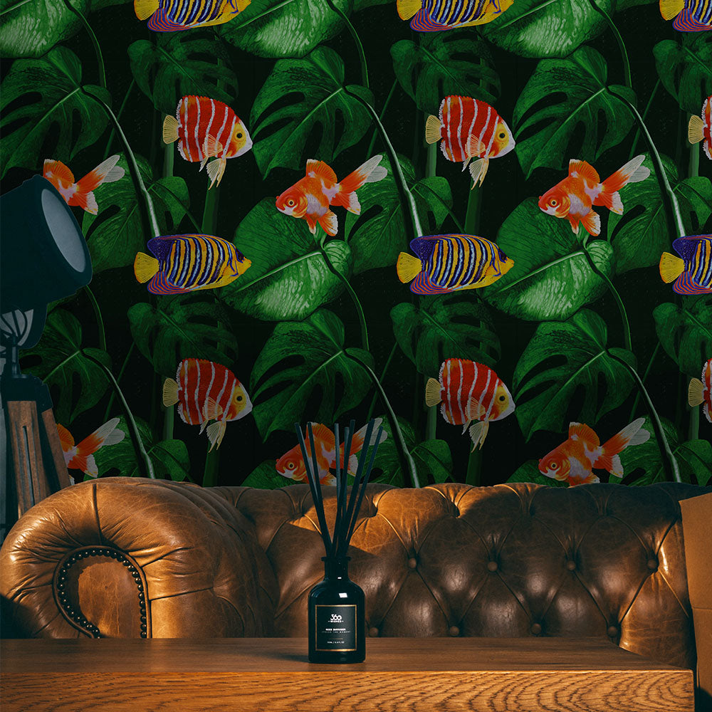 Tropical Fish Peel and Stick Wallpaper, Removable Wallpaper, Traditional Wallpaper | DeccoPrint