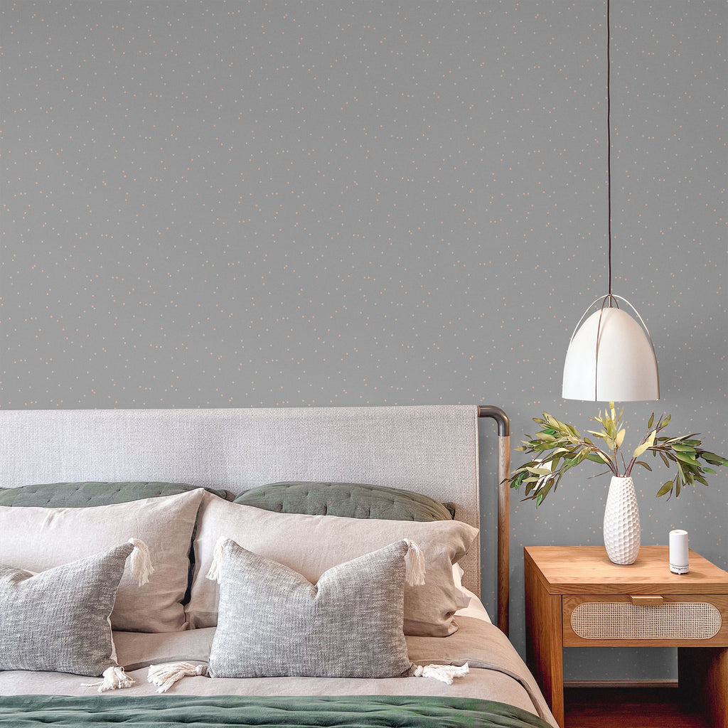 Pastel Dots Peel and Stick Wallpaper, Removable Wallpaper, Traditional Wallpaper - Warm Gray | DeccoPrint
