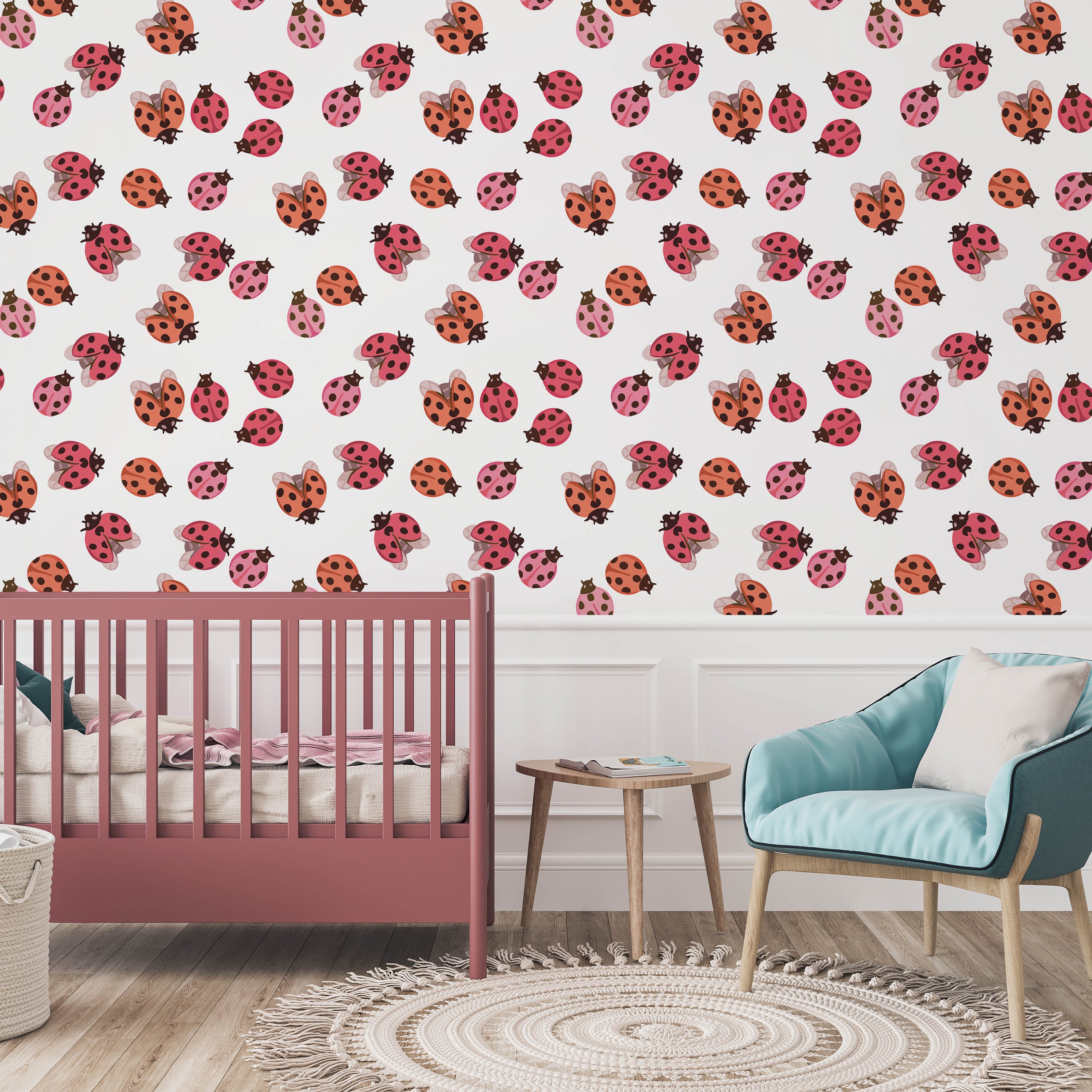 Tiny Ladybug Peel and Stick Wallpaper, Removable Wallpaper, Traditional Wallpaper | DeccoPrint