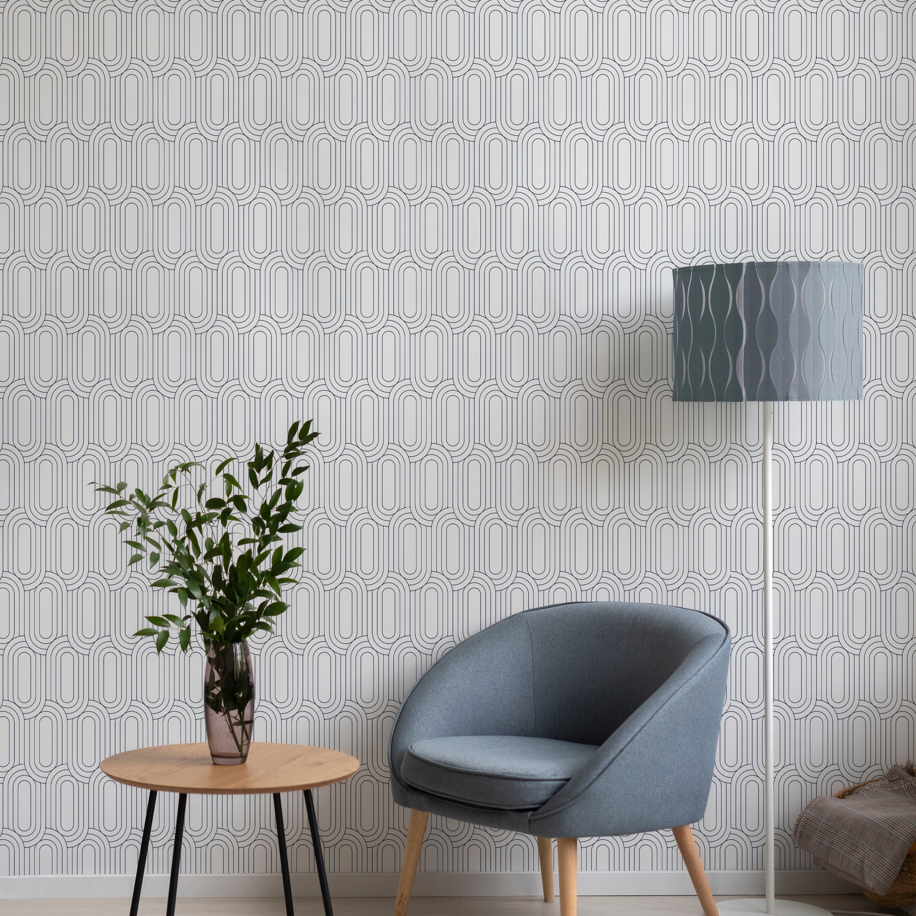 Royal Facade Peel and Stick Wallpaper, Removable Wallpaper, Traditional Wallpaper - Navy Blue | DeccoPrint