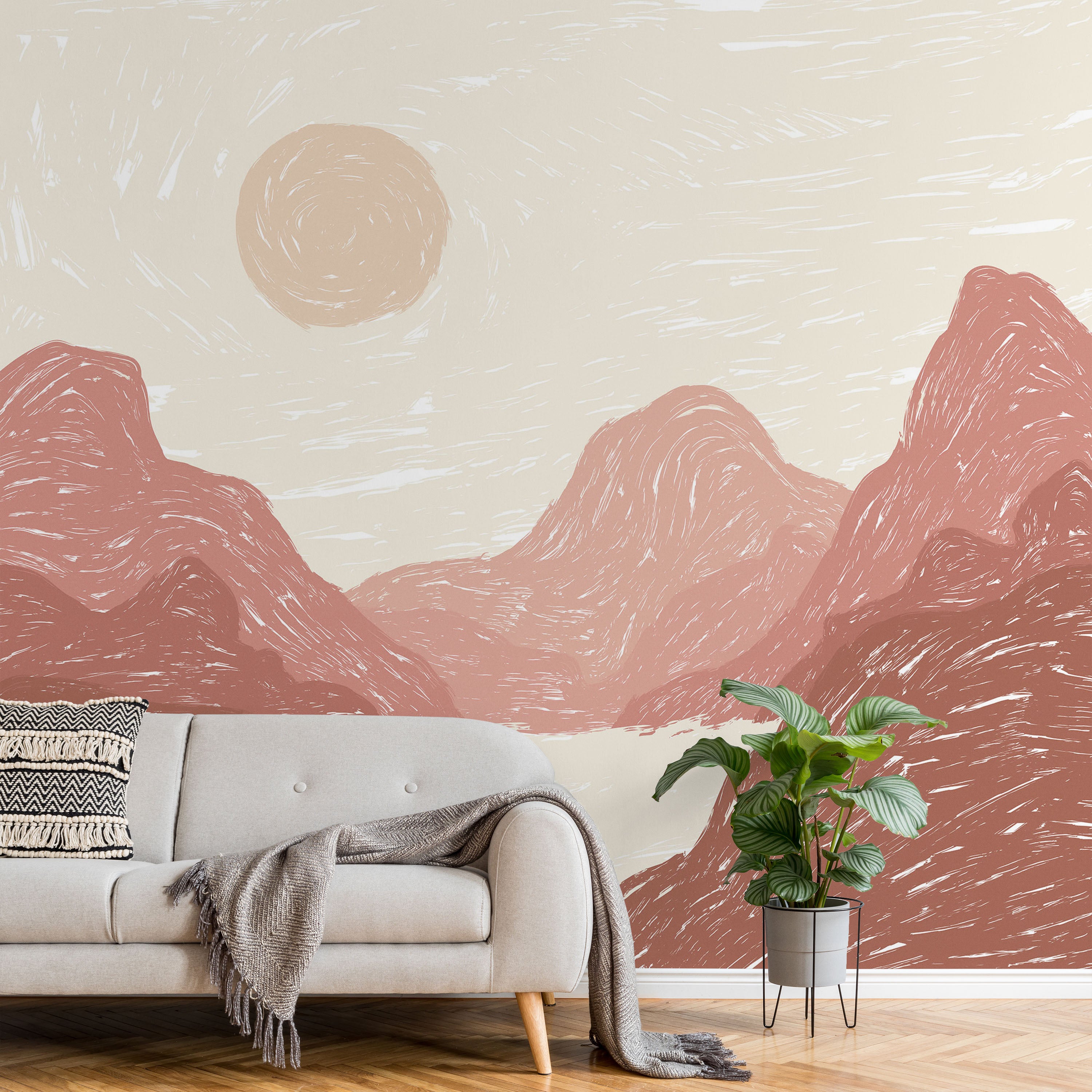 Sunset View Mural Peel and Stick Wallpaper, Removable Wallpaper, Traditional Wallpaper | DeccoPrint