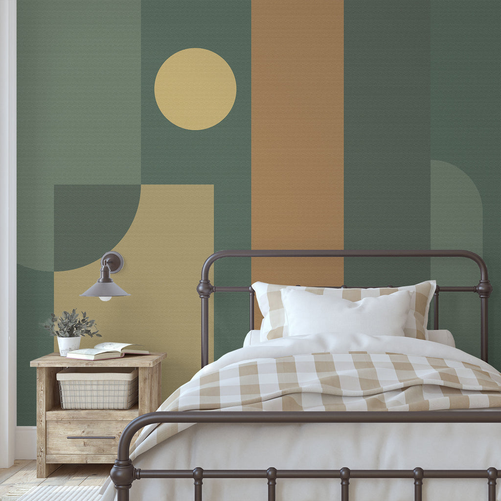 Abstract Geometry Mural Peel and Stick Wallpaper, Removable Wallpaper, Traditional Wallpaper | DeccoPrint