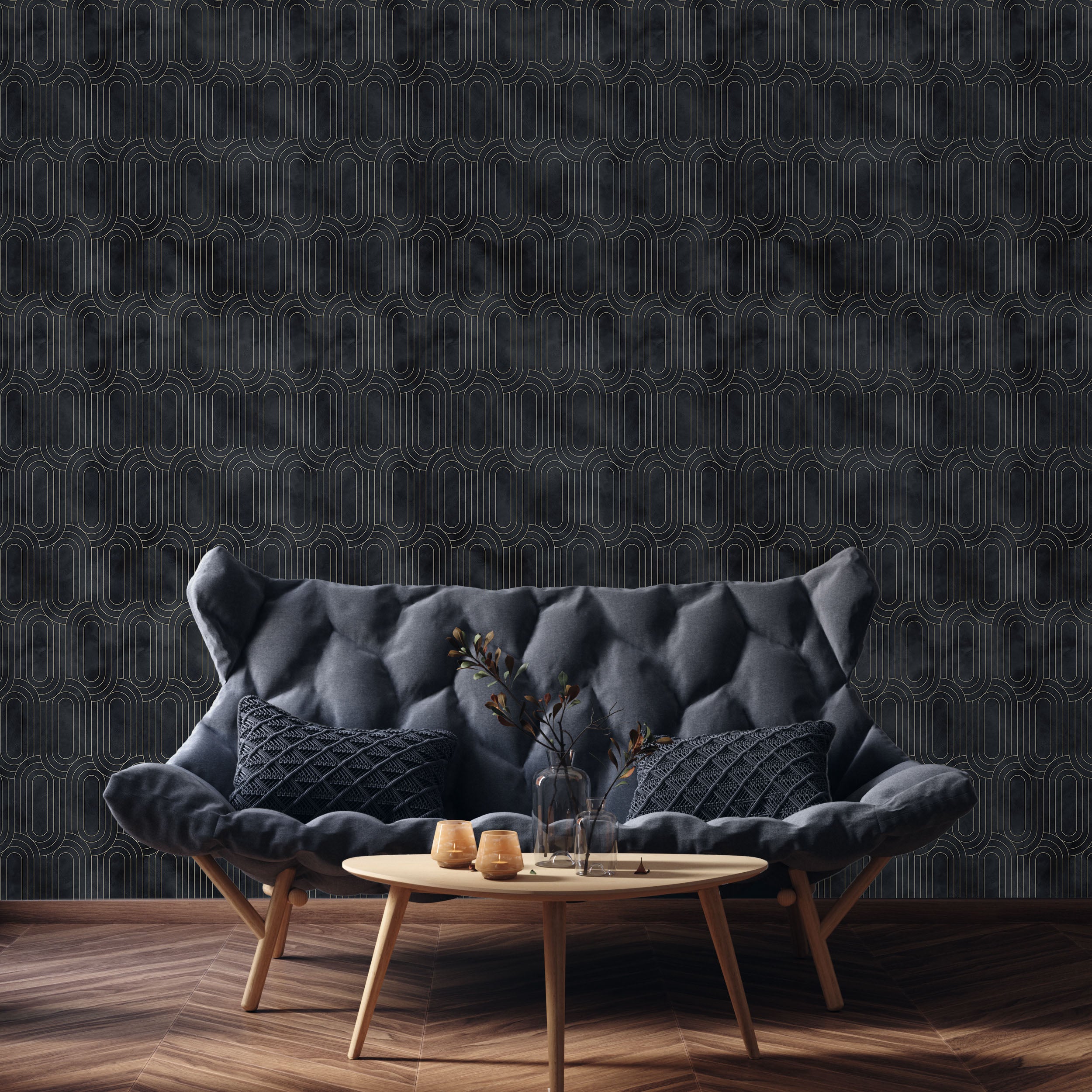 Royal Facade Peel and Stick Wallpaper, Removable Wallpaper, Traditional Wallpaper - Royal Blue | DeccoPrint