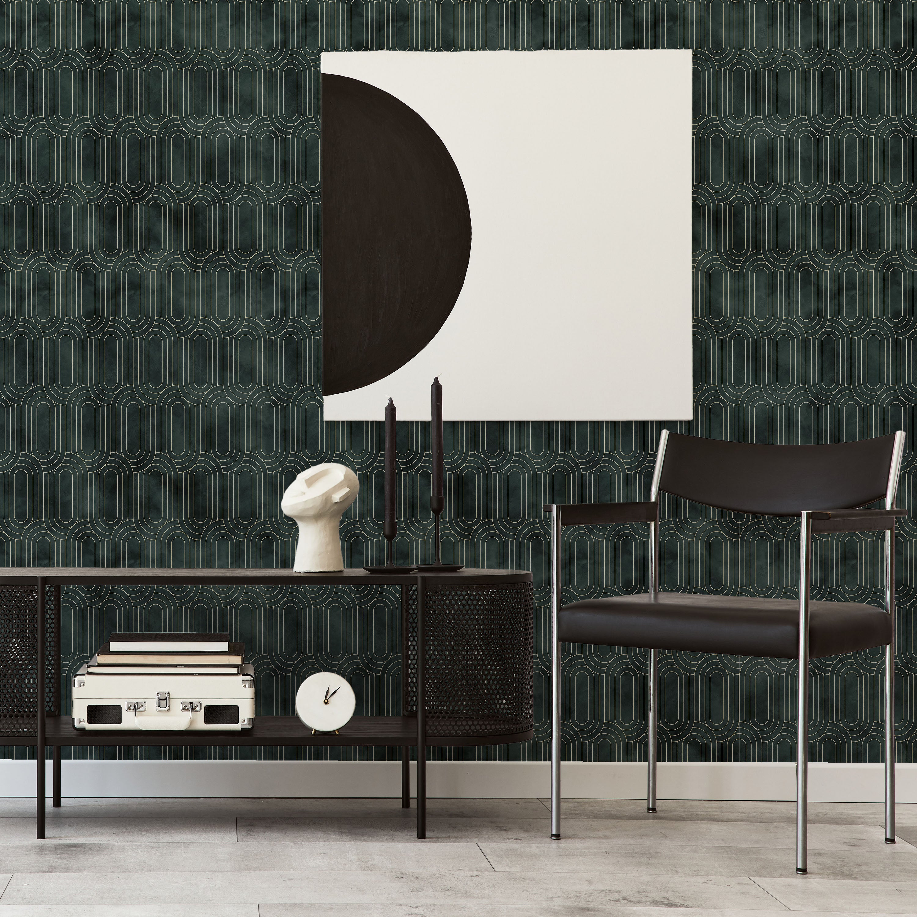 Royal Facade Peel and Stick Wallpaper, Removable Wallpaper, Traditional Wallpaper - Emerald Green | DeccoPrint