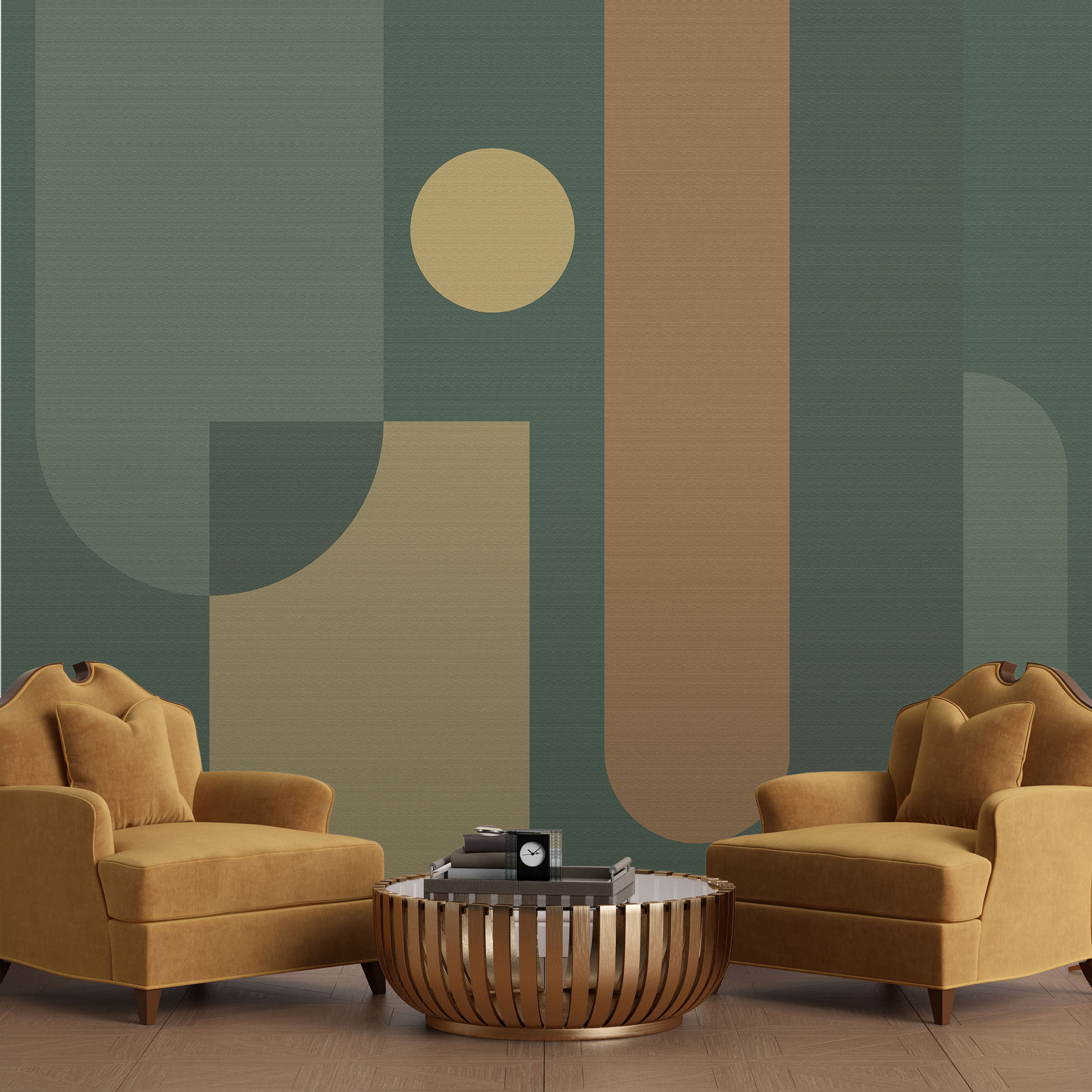 Abstract Geometry Mural Peel and Stick Wallpaper, Removable Wallpaper, Traditional Wallpaper | DeccoPrint