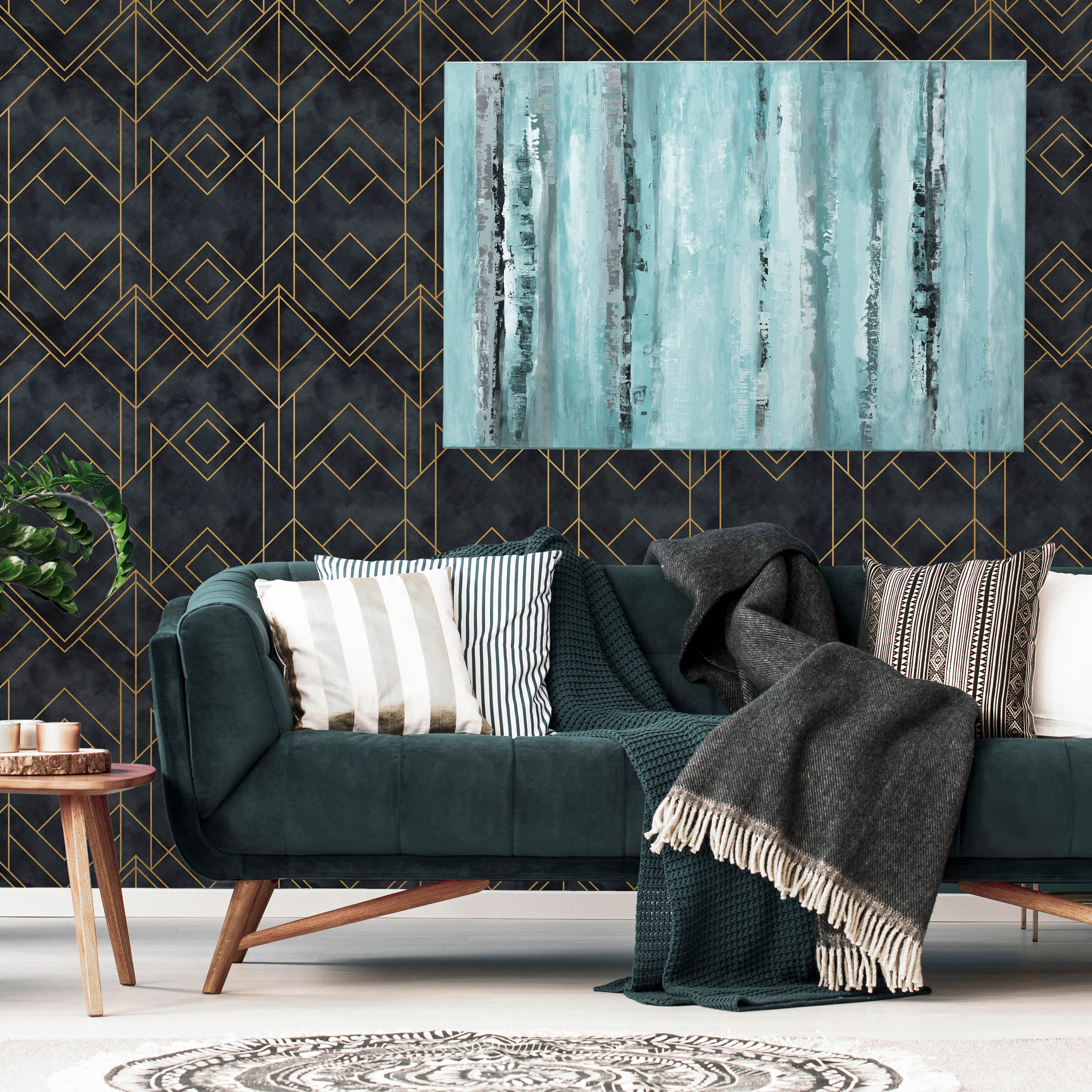 Deco Noir Peel and Stick Wallpaper, Removable Wallpaper, Traditional Wallpaper | DeccoPrint