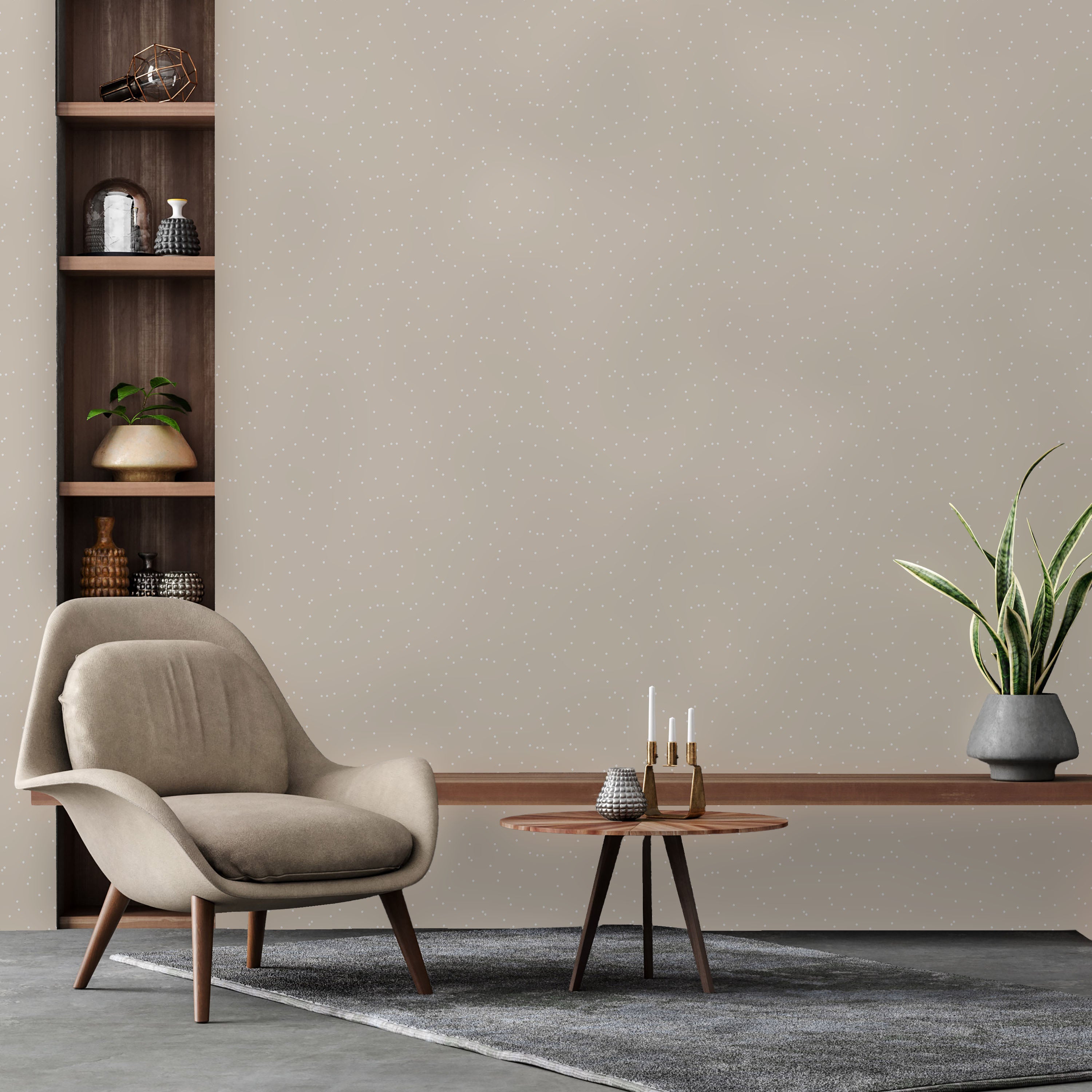 Pastel Dots Peel and Stick Wallpaper, Removable Wallpaper, Traditional Wallpaper - Sand Beige | DeccoPrint