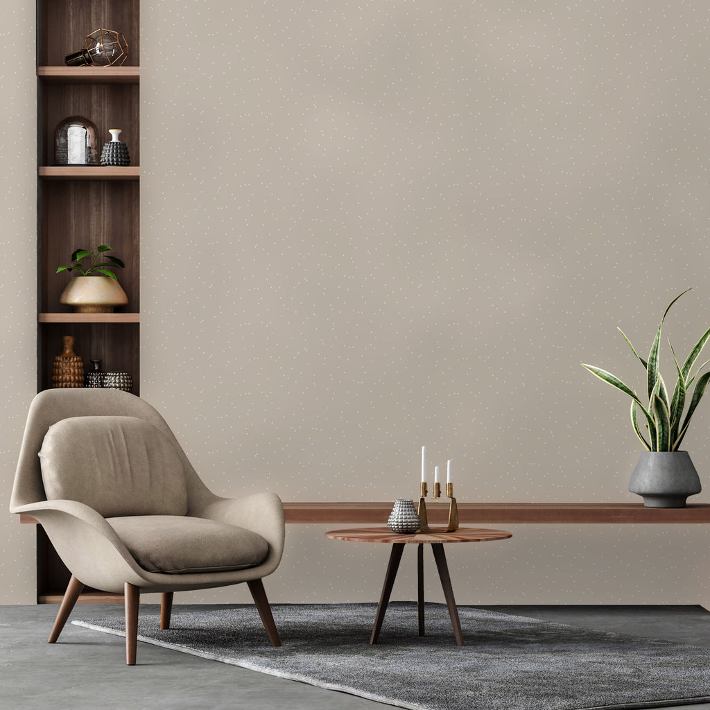Pastel Dots Peel and Stick Wallpaper, Removable Wallpaper, Traditional Wallpaper - Sand Beige | DeccoPrint