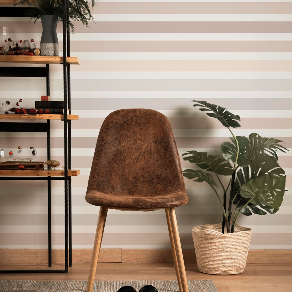 Colored Stripes Peel and Stick Wallpaper, Removable Wallpaper, Traditional Wallpaper - Earth Tones | DeccoPrint