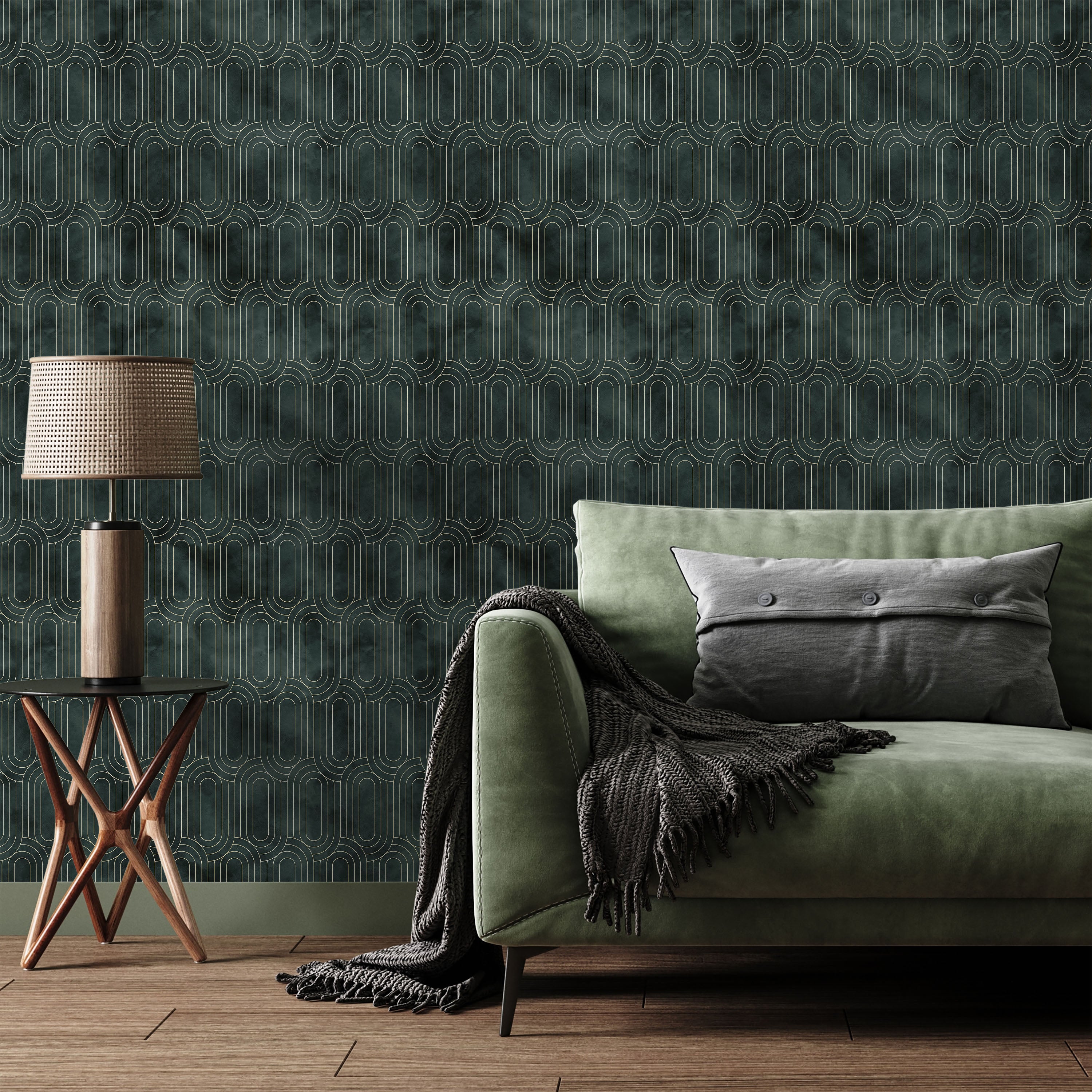 Royal Facade Peel and Stick Wallpaper, Removable Wallpaper, Traditional Wallpaper - Emerald Green | DeccoPrint