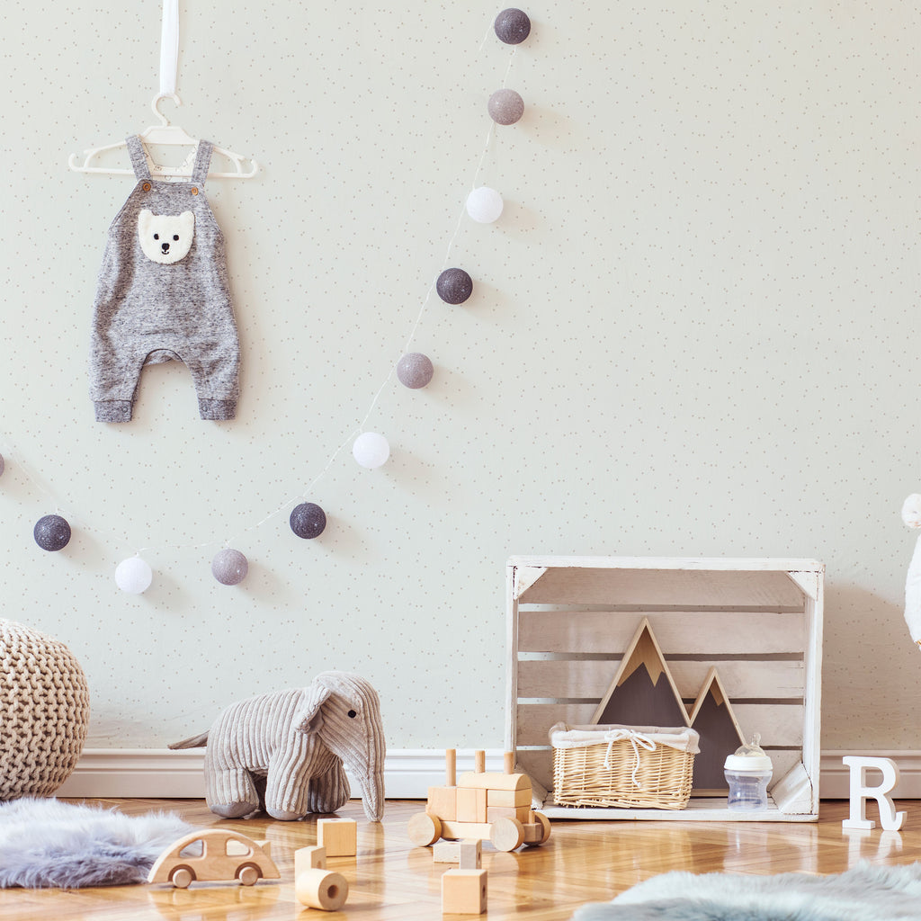 Pastel Dots Peel and Stick Wallpaper, Removable Wallpaper, Traditional Wallpaper - Light Brown | DeccoPrint