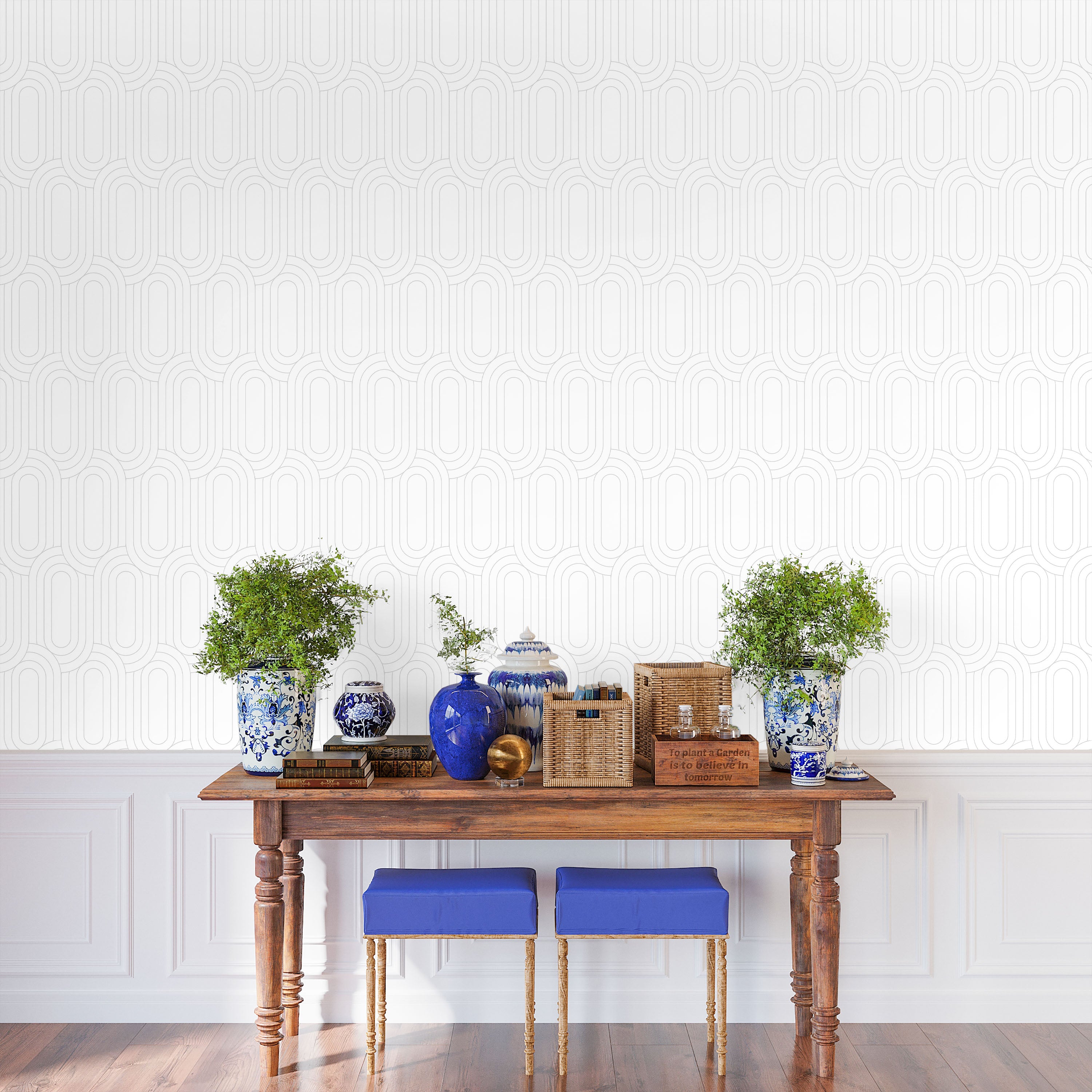 Royal Facade Peel and Stick Wallpaper, Removable Wallpaper, Traditional Wallpaper - Light Gray | DeccoPrint