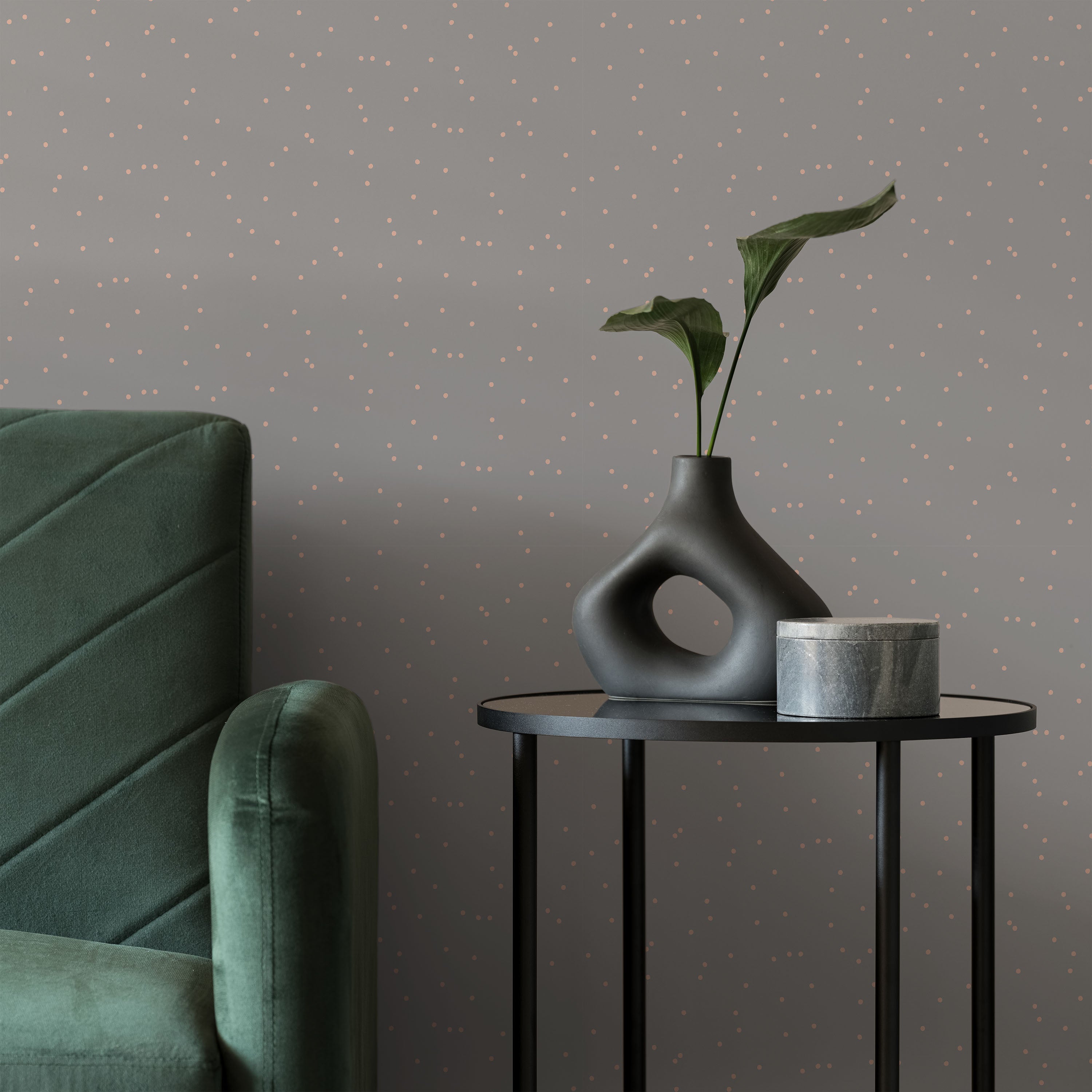 Pastel Dots Peel and Stick Wallpaper, Removable Wallpaper, Traditional Wallpaper - Warm Gray | DeccoPrint