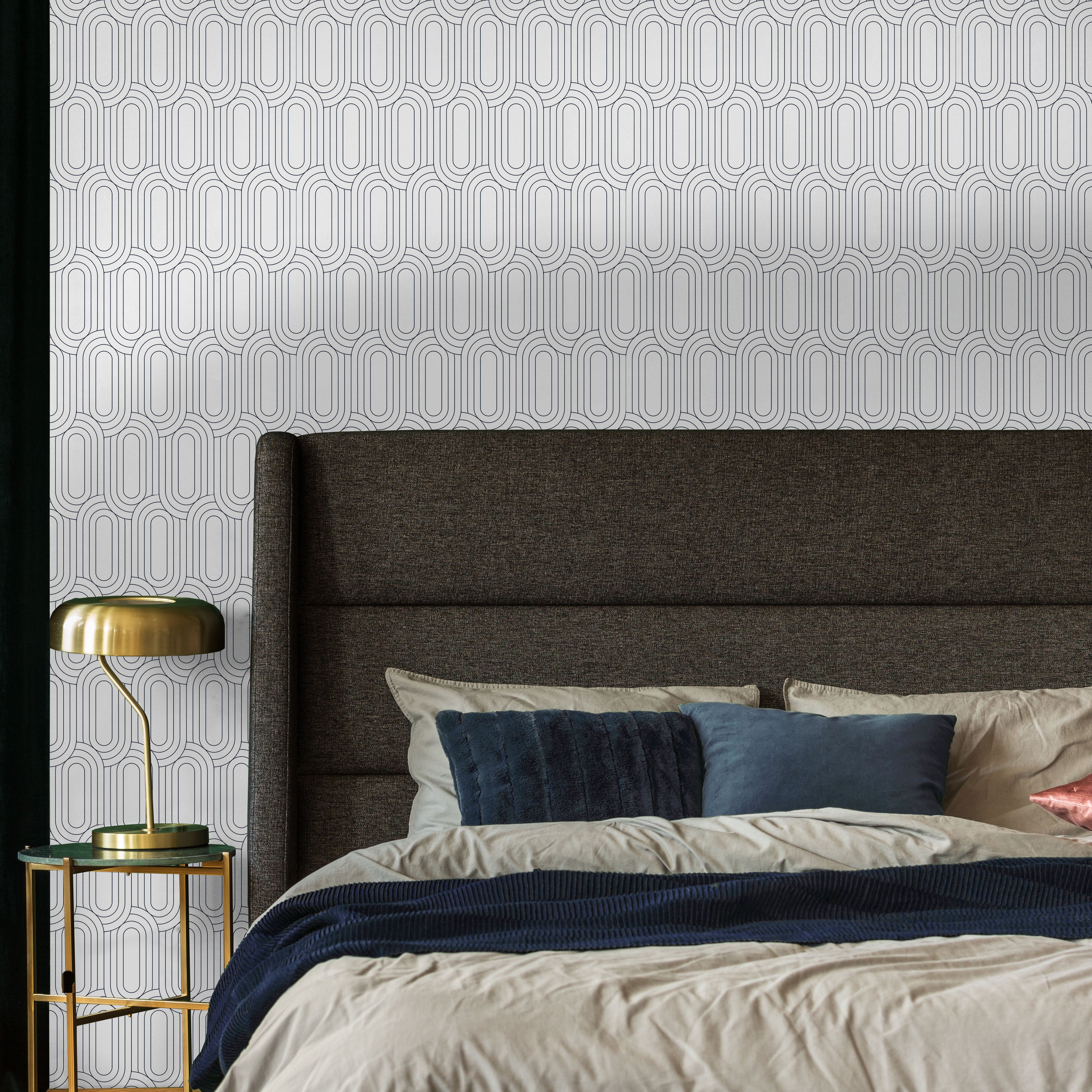 Royal Facade Peel and Stick Wallpaper, Removable Wallpaper, Traditional Wallpaper - Navy Blue | DeccoPrint
