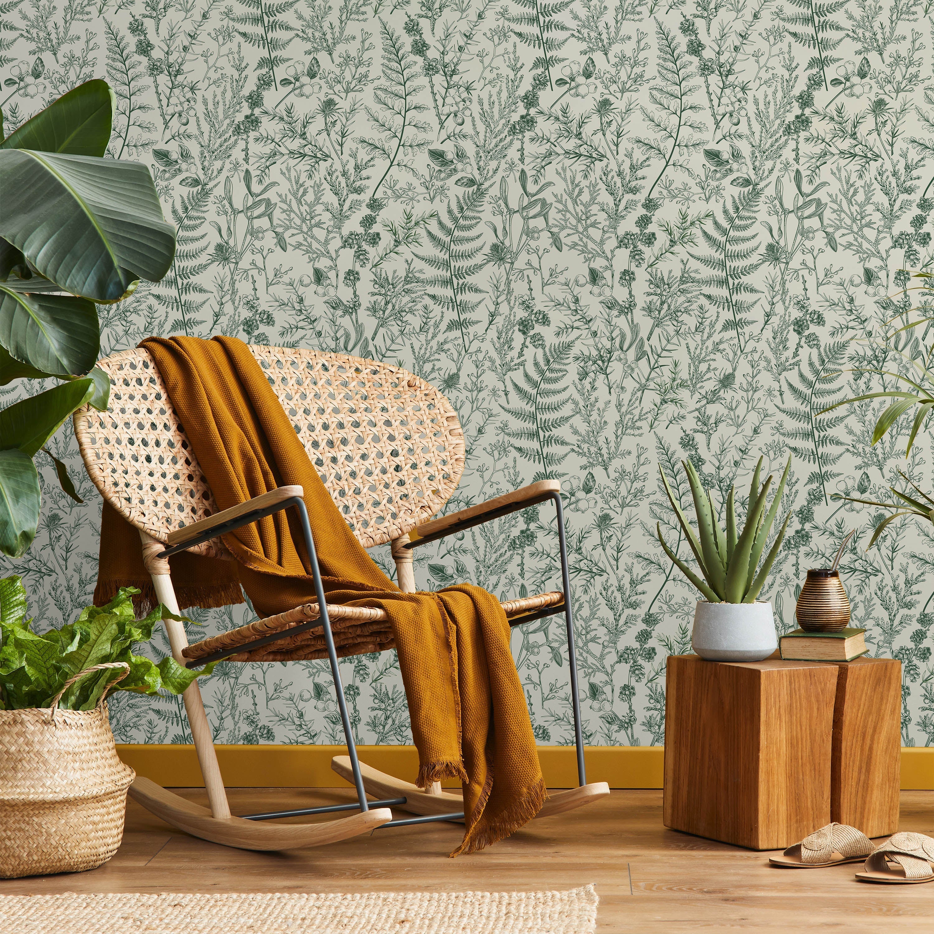 Forest Dream Peel and Stick Wallpaper, Removable Wallpaper, Traditional Wallpaper - Pine Green | DeccoPrint