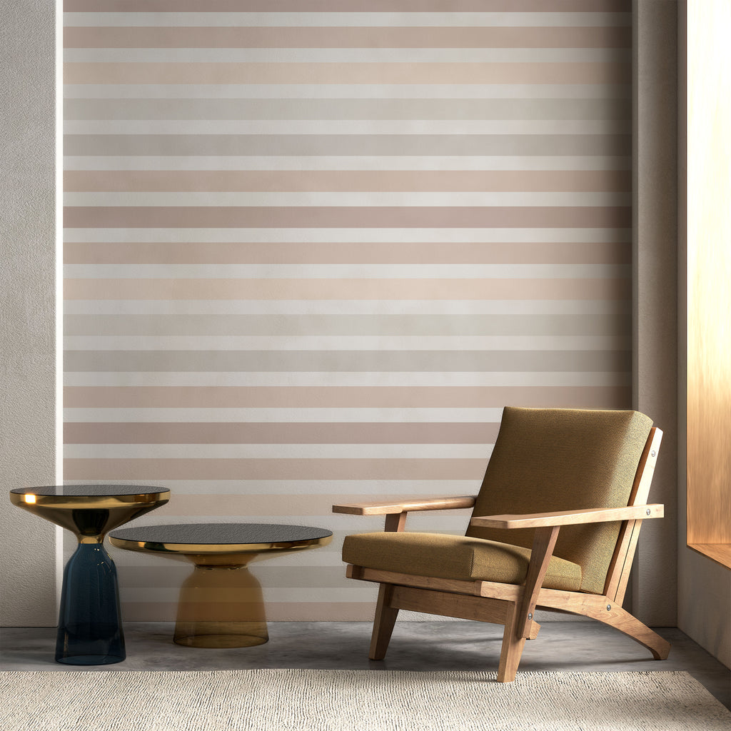 Colored Stripes Peel and Stick Wallpaper, Removable Wallpaper, Traditional Wallpaper - Earth Tones | DeccoPrint